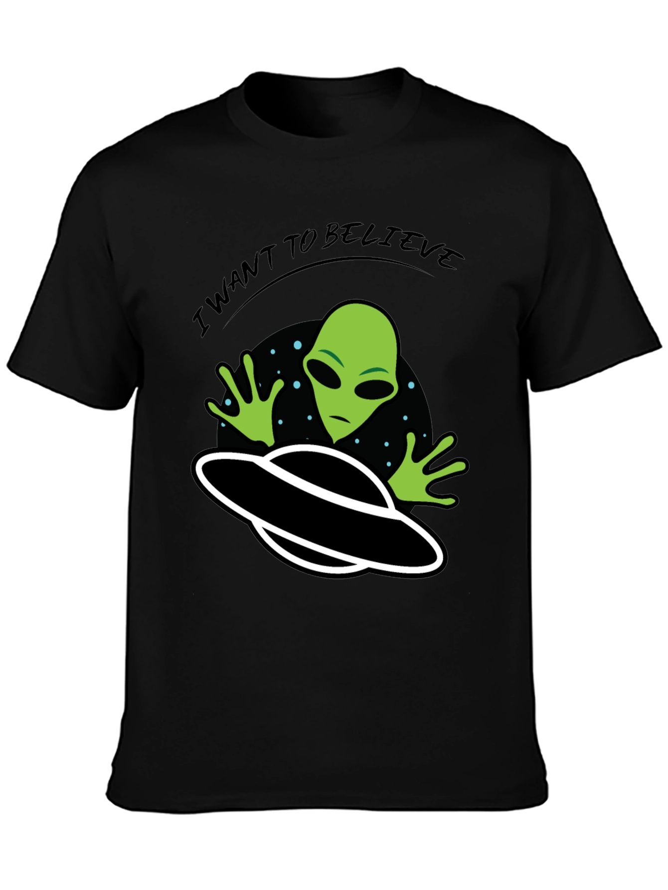 I Want to Believe Alien UFO Graphic T-Shirt