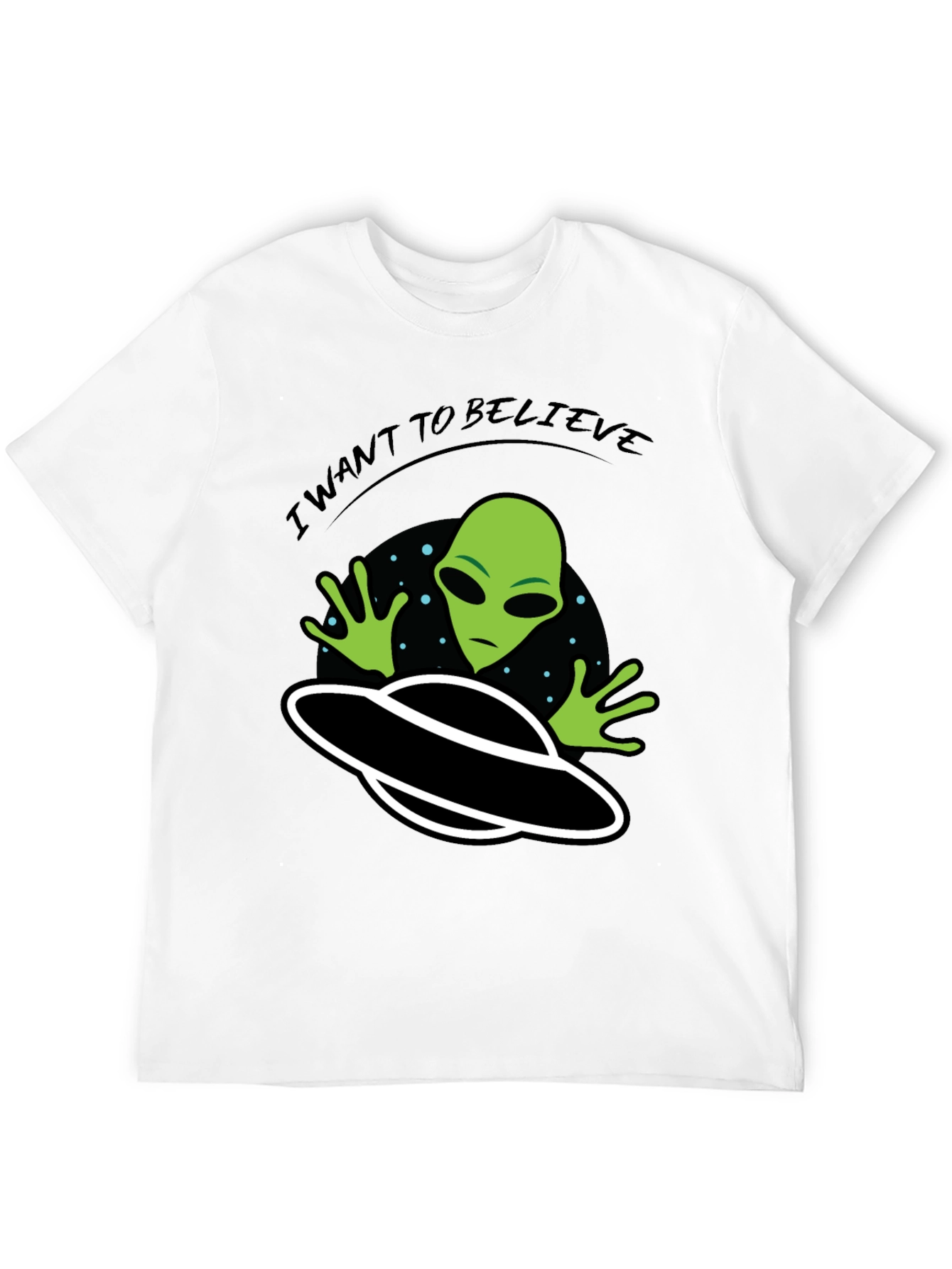 I Want to Believe Alien UFO Graphic T-Shirt