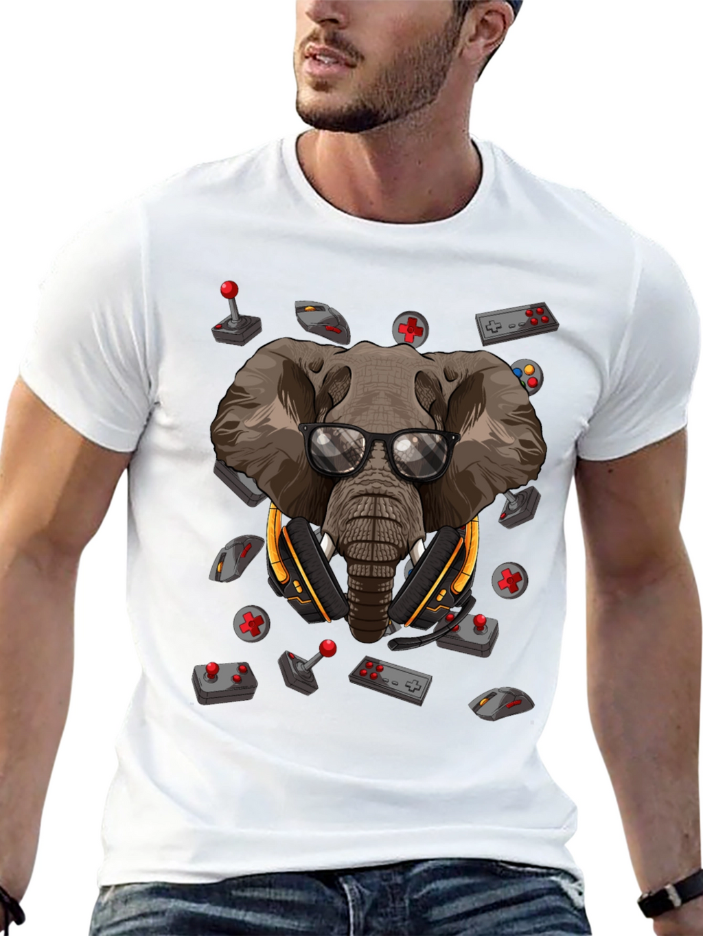 Gamer Elephant Graphic Tee