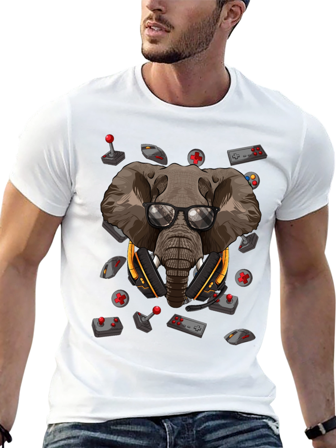 Gamer Elephant Graphic Tee
