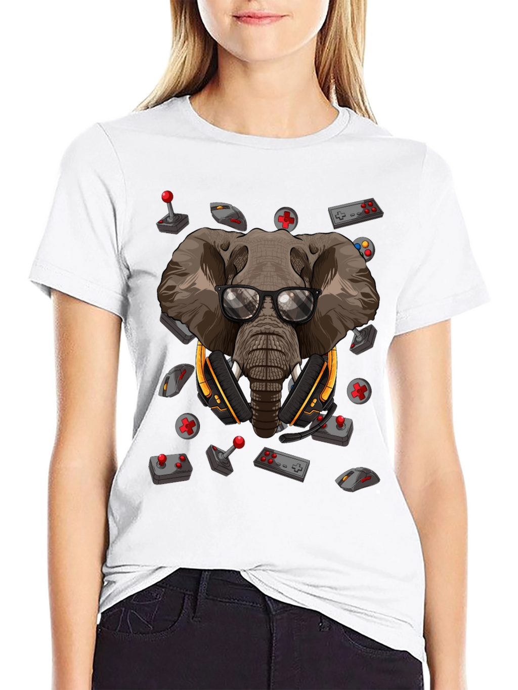 Gamer Elephant Graphic Tee