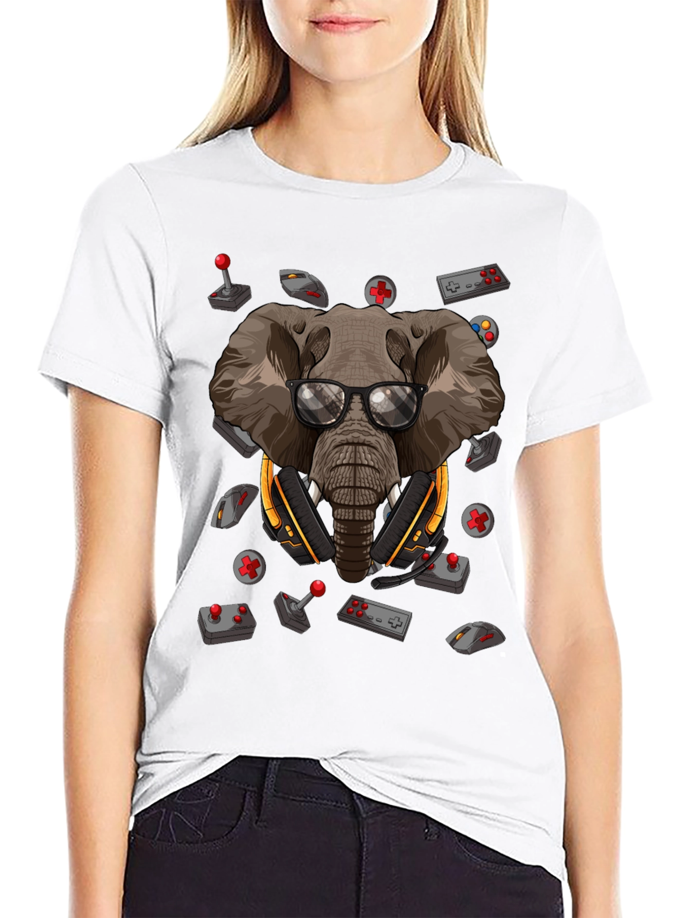 Gamer Elephant Graphic Tee