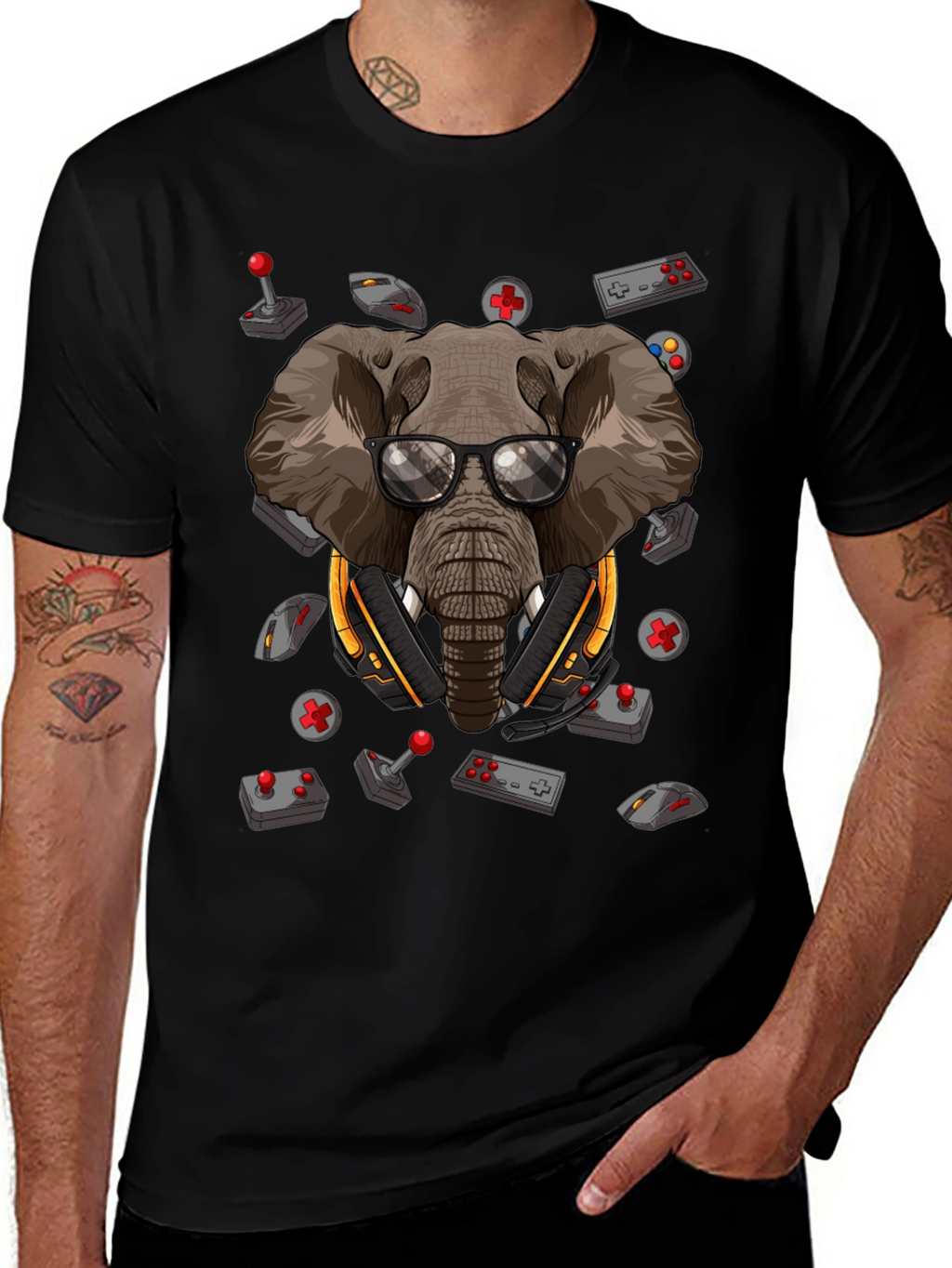Gamer Elephant Graphic Tee
