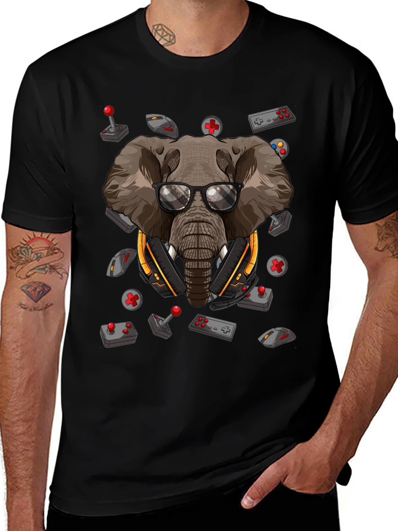 Gamer Elephant Graphic Tee