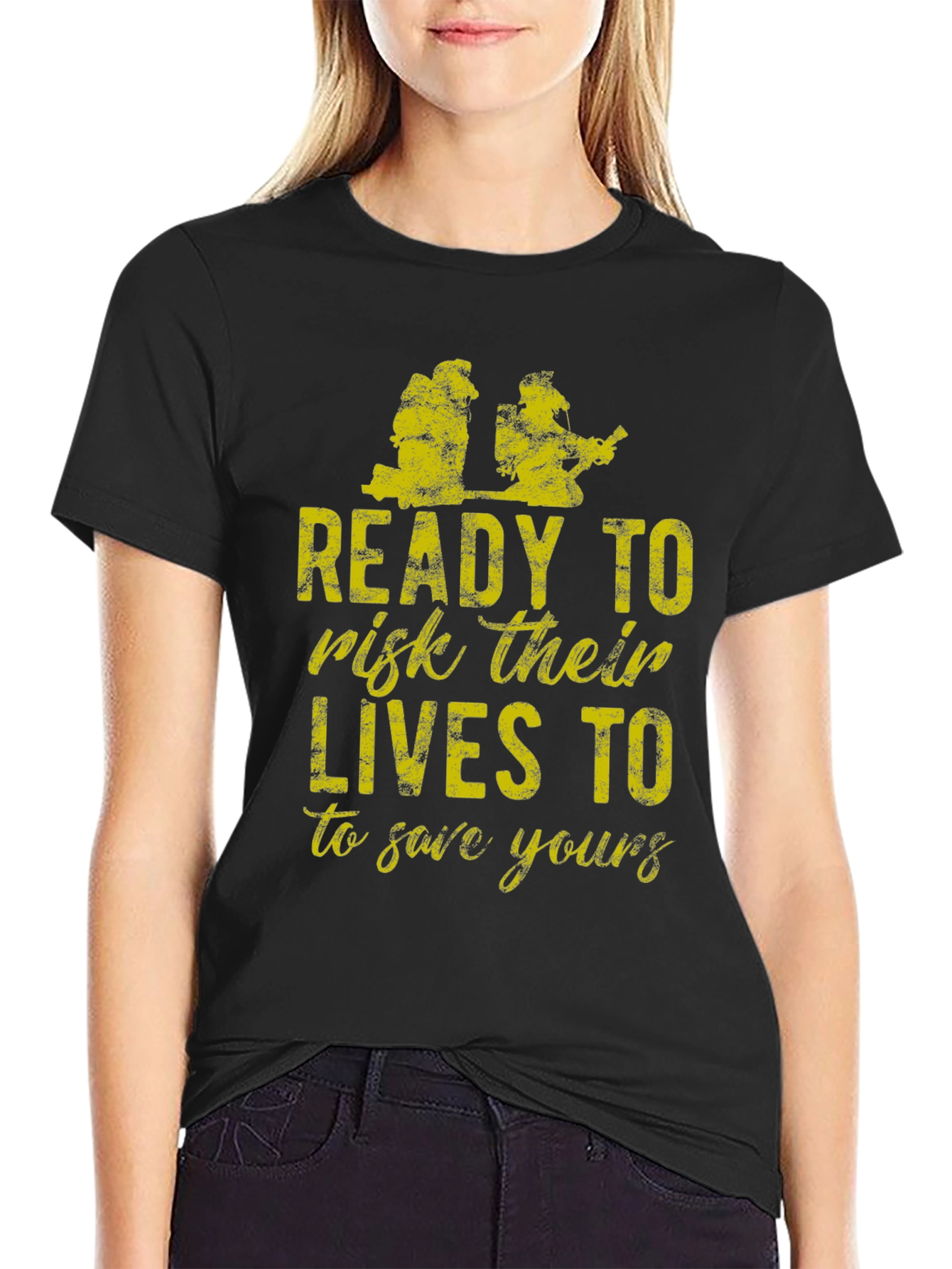 Firefighter Tribute Tee: Ready to Risk Lives