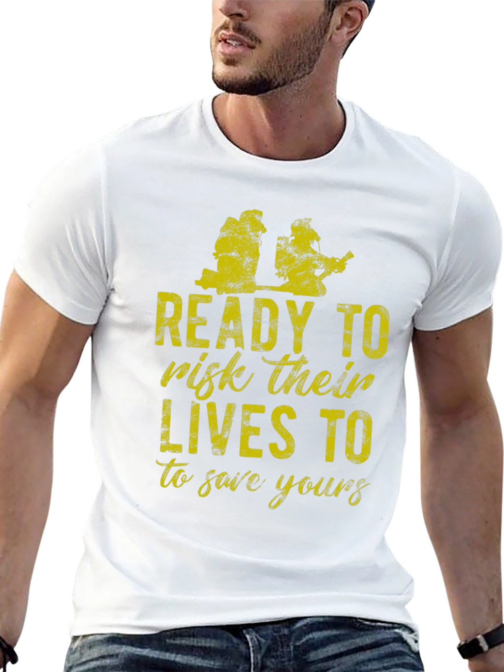 Firefighter Tribute Tee: Ready to Risk Lives