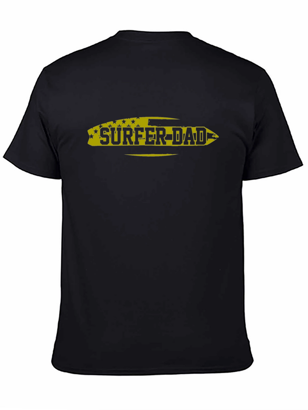 Surfer Dad Black Graphic T-Shirt