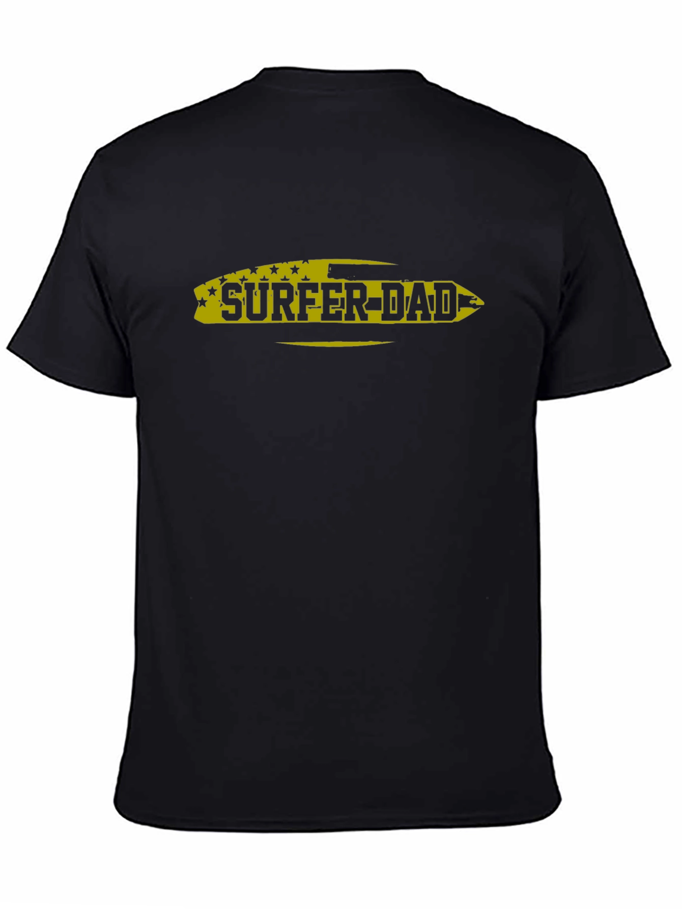 Surfer Dad Black Graphic T-Shirt