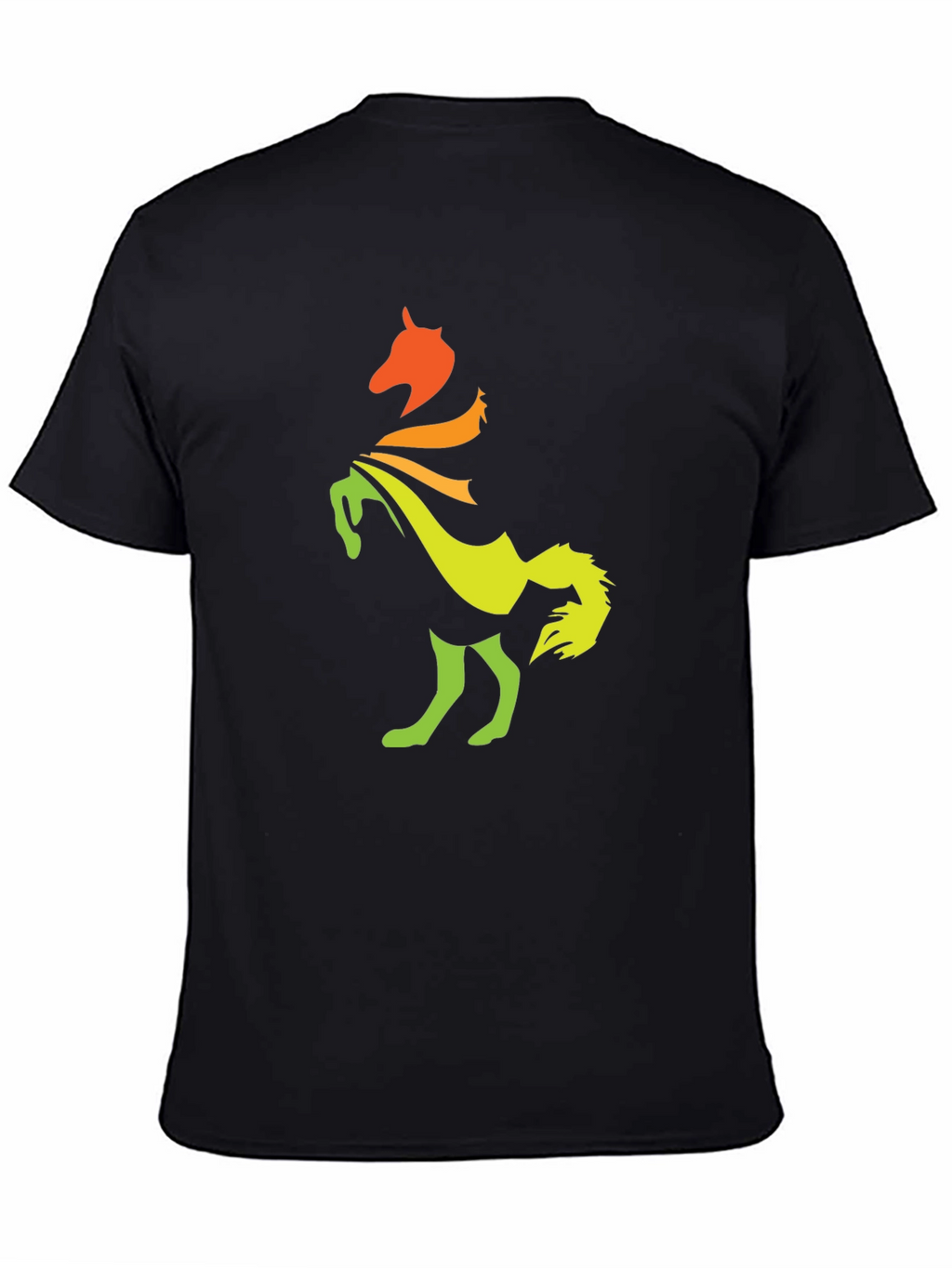 Gradient Horse Graphic Tee - Stylish Black T-Shirt