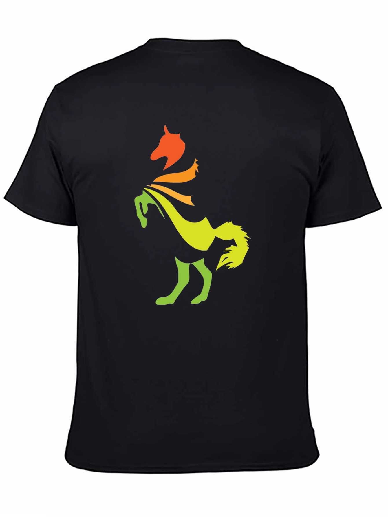 Gradient Horse Graphic Tee - Stylish Black T-Shirt