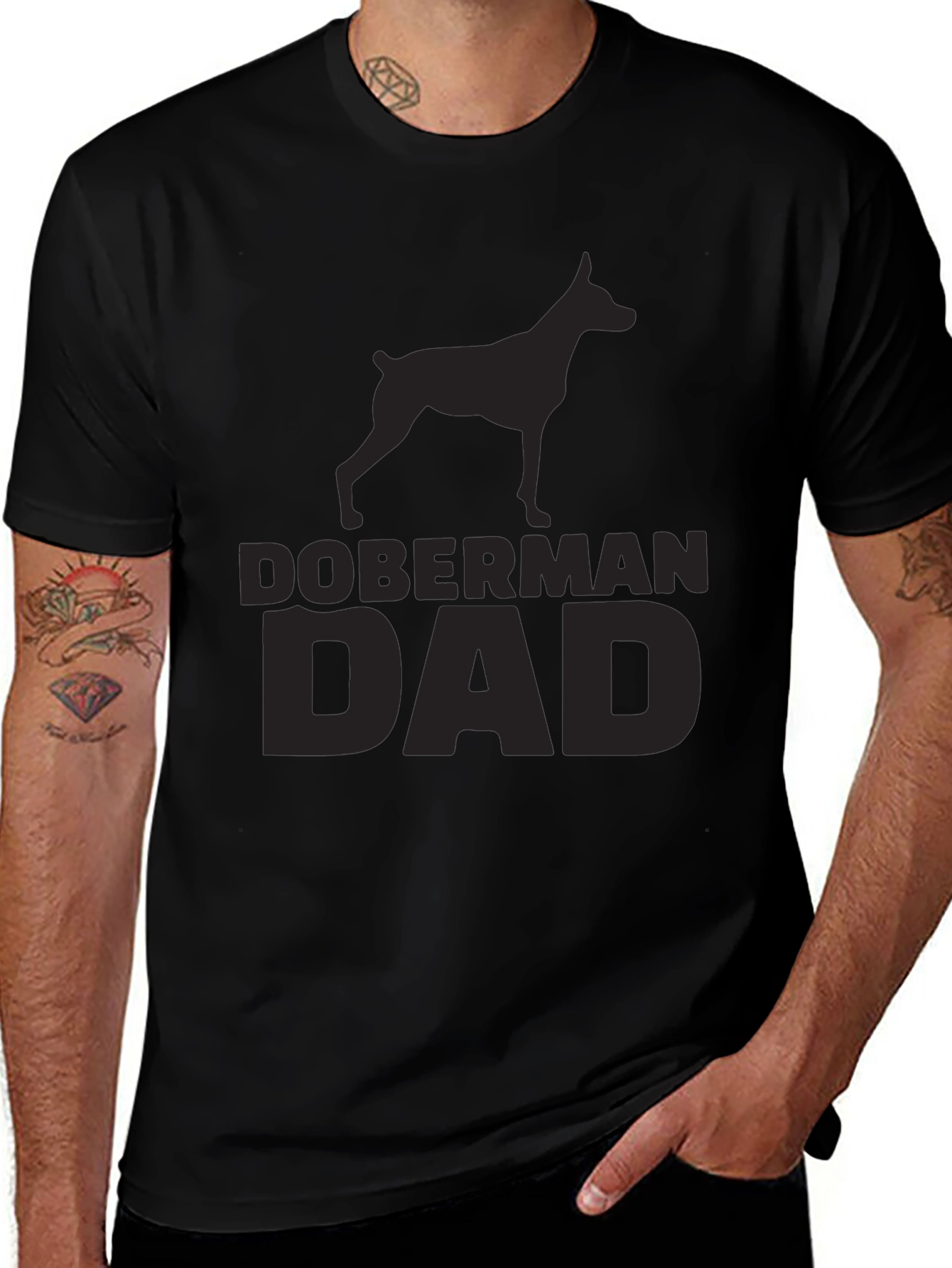 Doberman Dad Black T-Shirt - Dog Lover Gift
