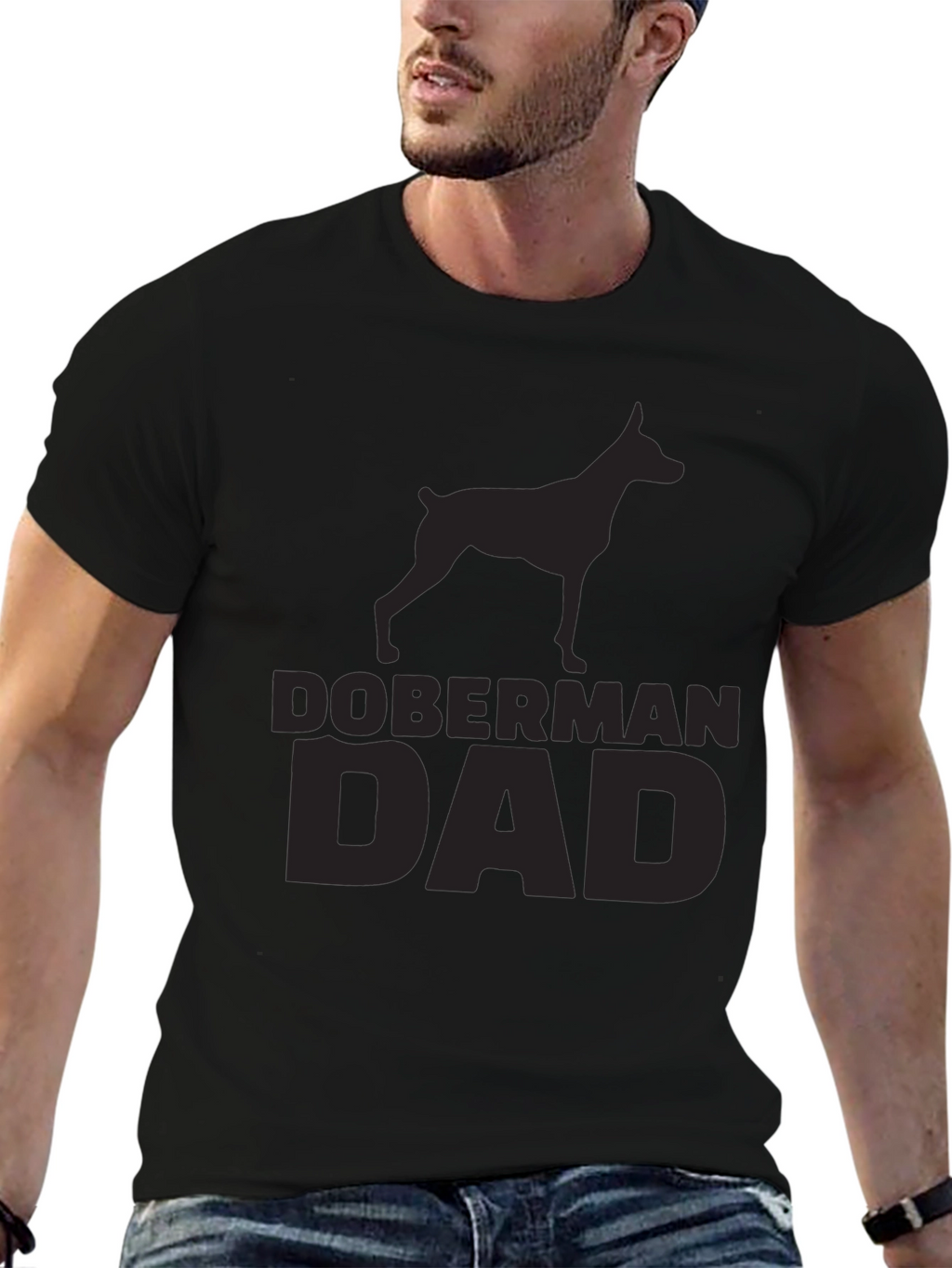 Doberman Dad Black T-Shirt - Dog Lover Gift