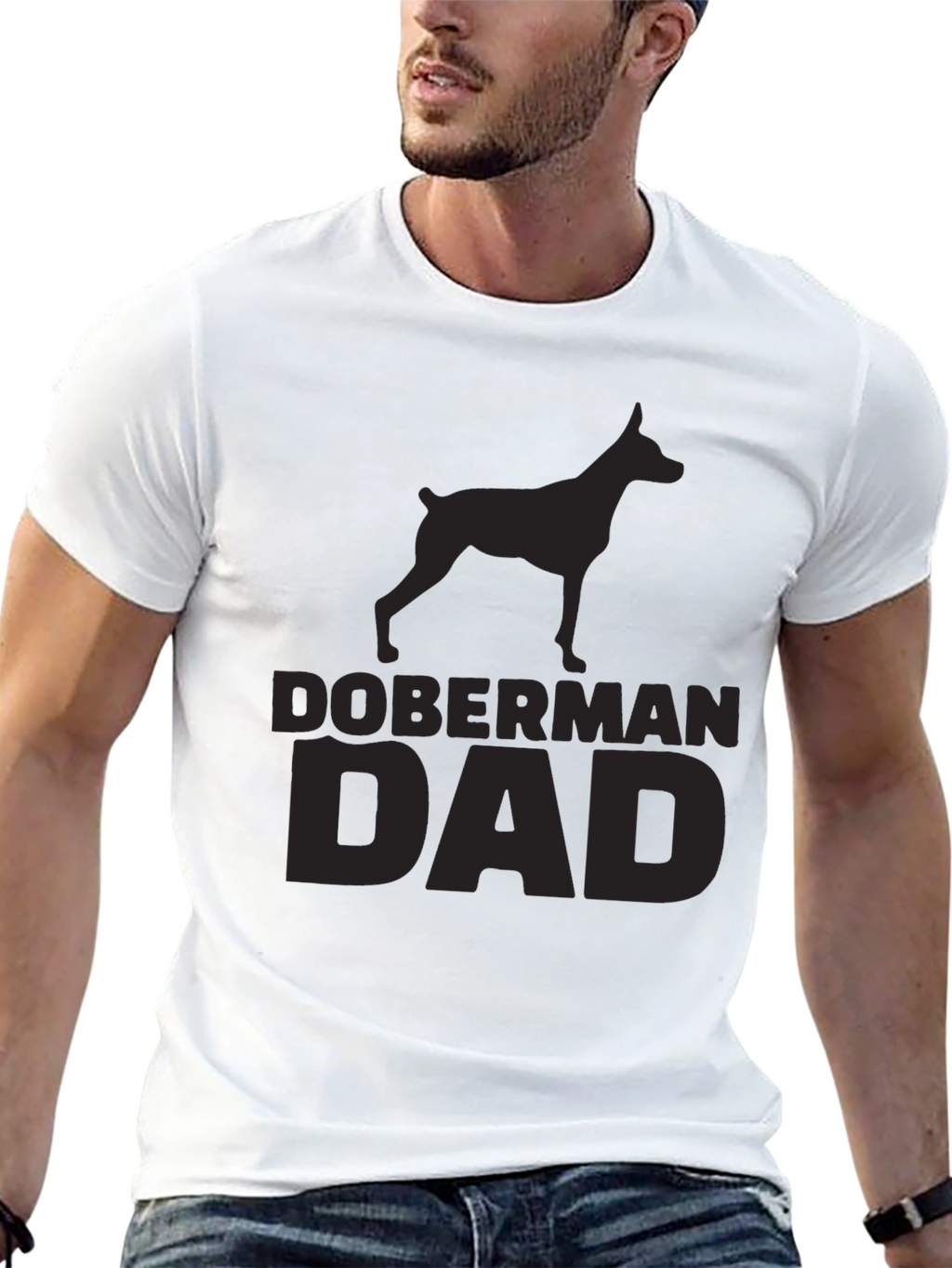 Doberman Dad Black T-Shirt - Dog Lover Gift