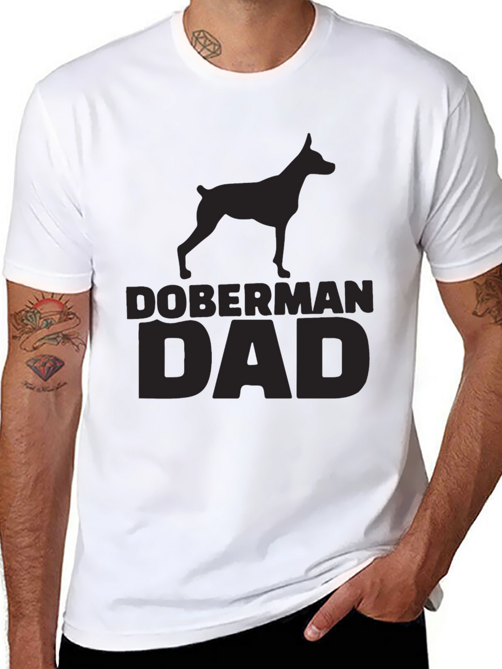 Doberman Dad Black T-Shirt - Dog Lover Gift