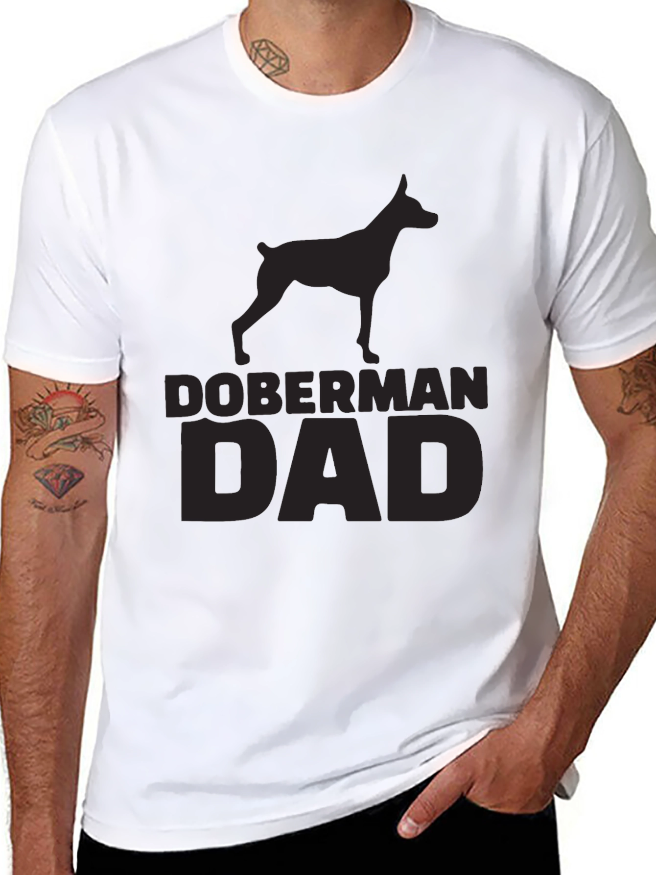 Doberman Dad Black T-Shirt - Dog Lover Gift