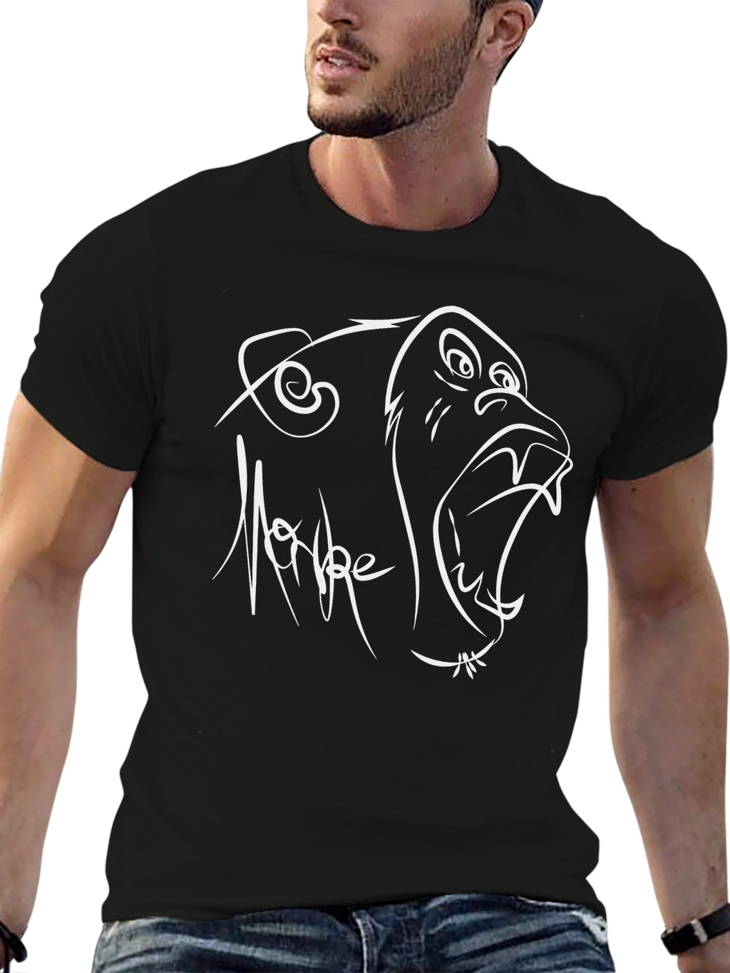 Cool Monkey Graphic Black T-Shirt