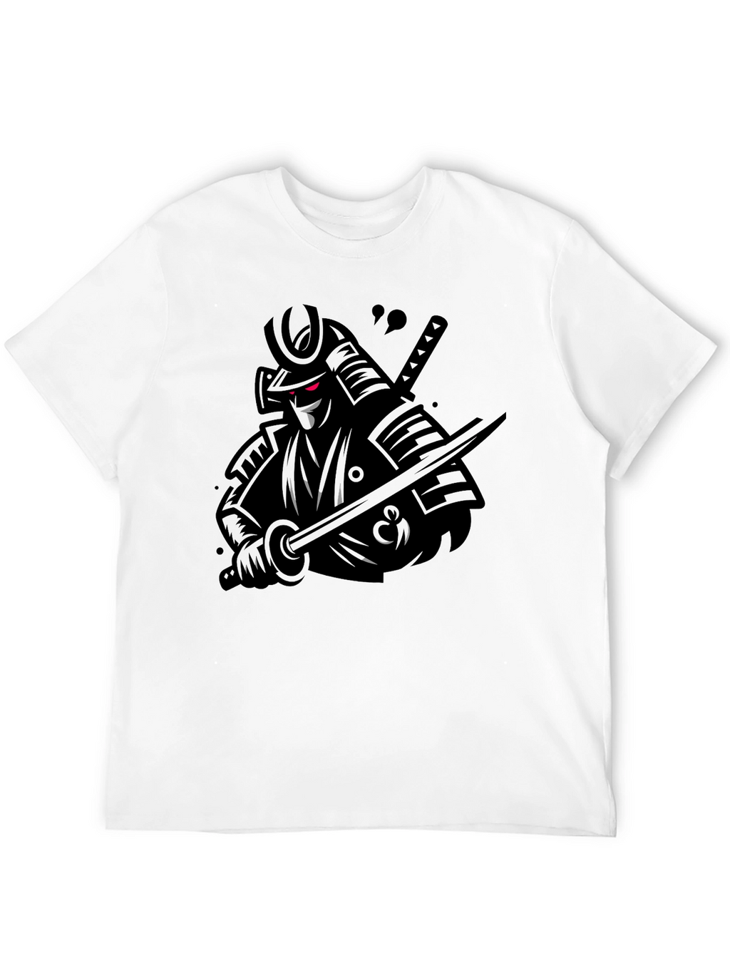 Samurai Warrior Graphic Tee - Black Cotton T-Shirt