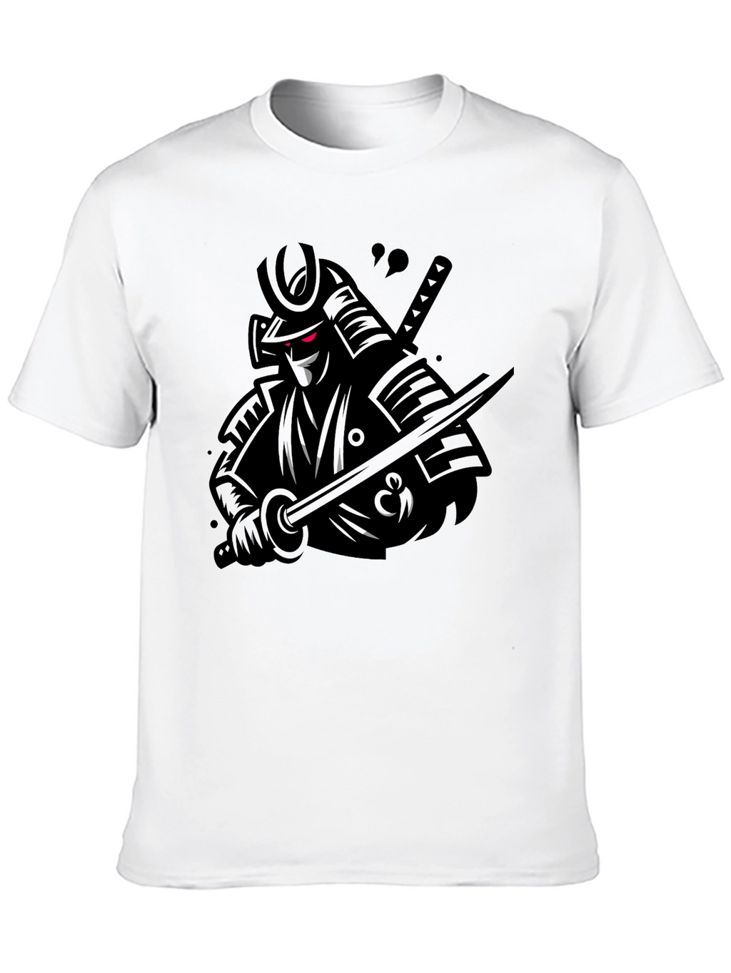 Samurai Warrior Graphic Tee - Black Cotton T-Shirt