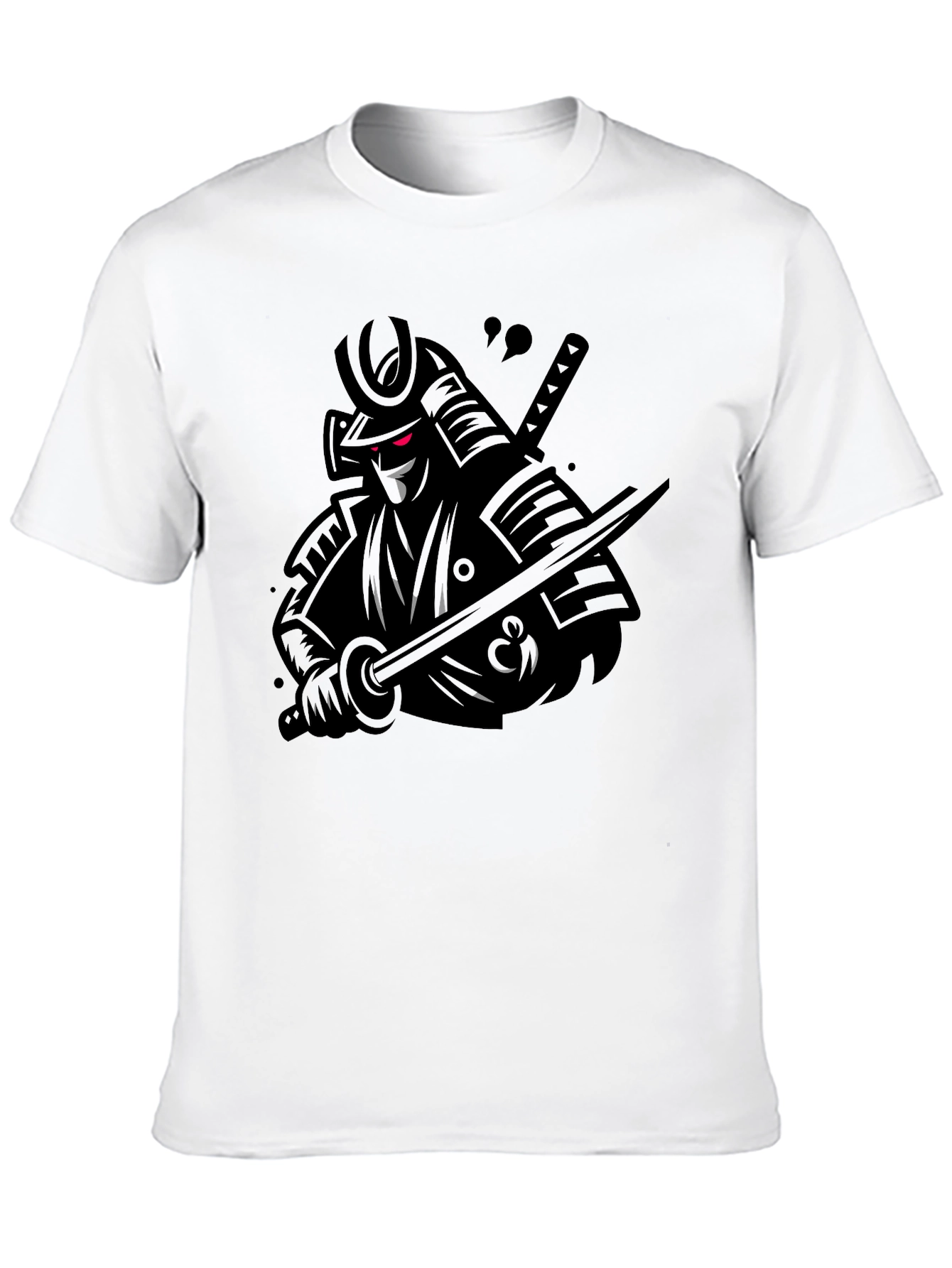 Samurai Warrior Graphic Tee - Black Cotton T-Shirt