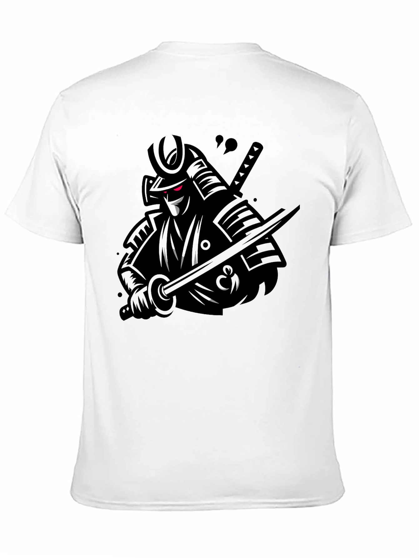 Samurai Warrior Graphic Tee - Black Cotton T-Shirt