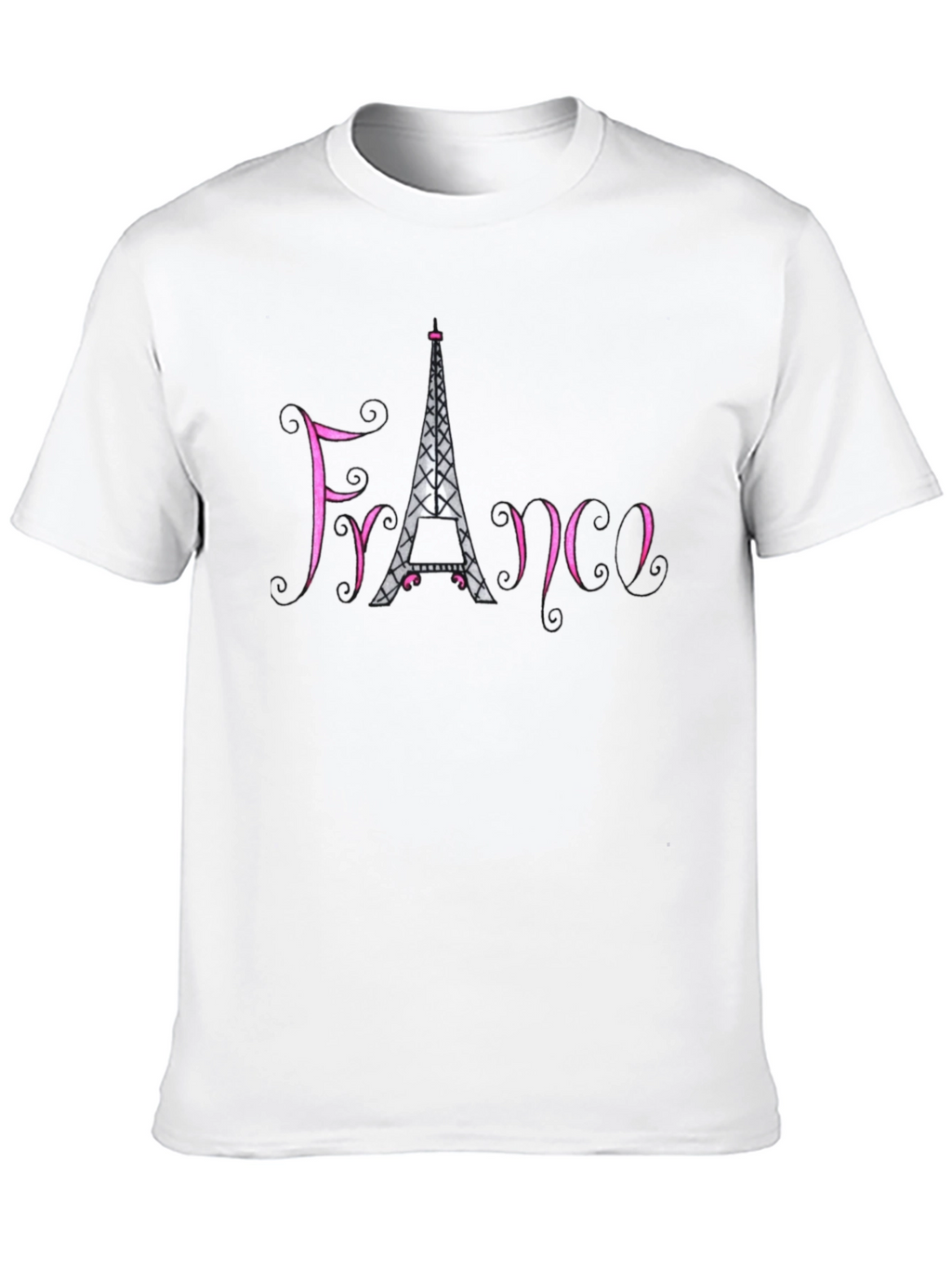 France Eiffel Tower Black T-Shirt