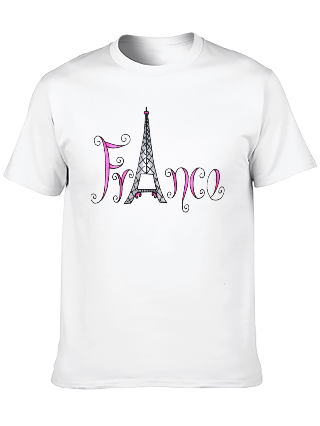 France Eiffel Tower Black T-Shirt