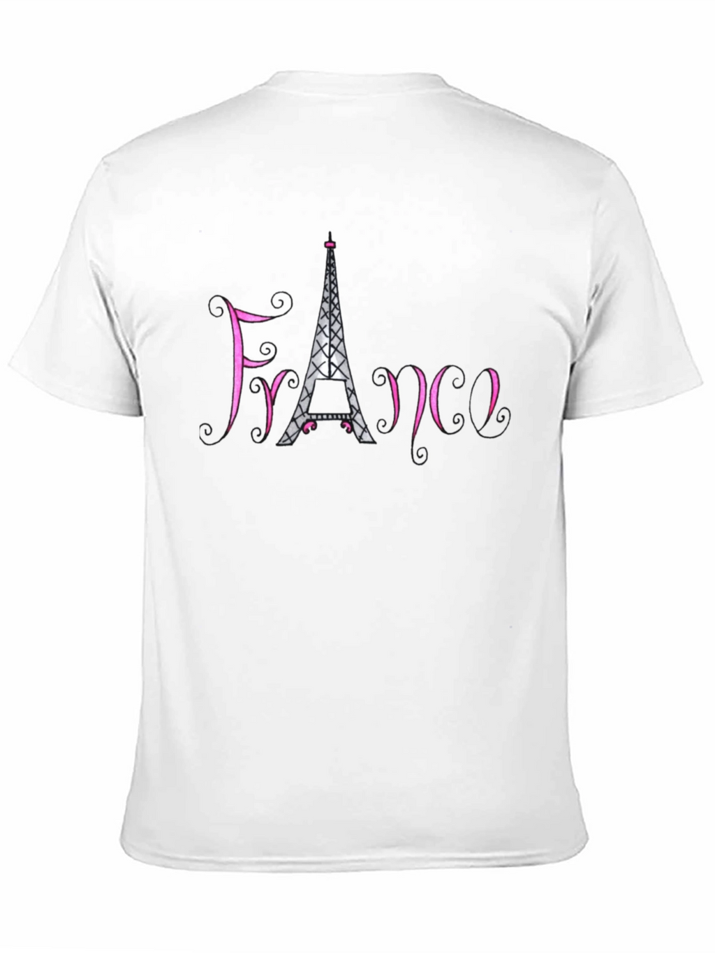 France Eiffel Tower Black T-Shirt