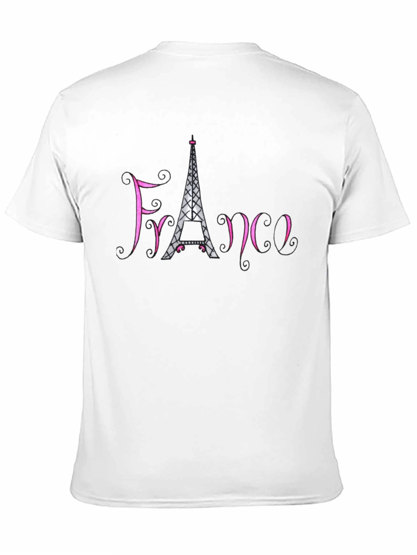 France Eiffel Tower Black T-Shirt