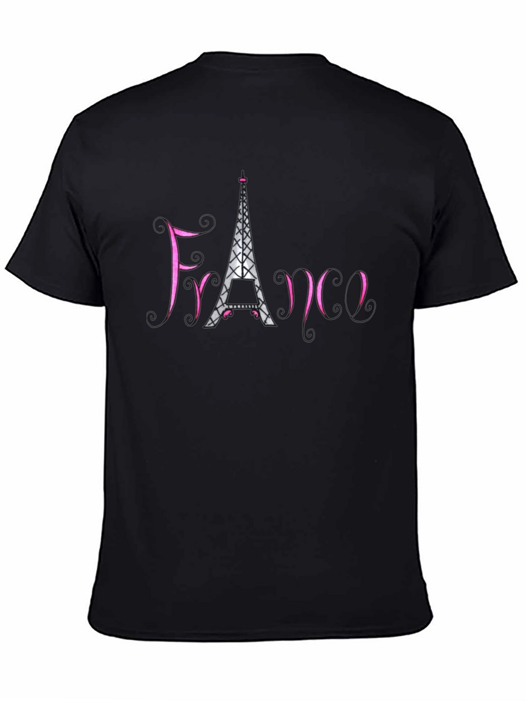 France Eiffel Tower Black T-Shirt