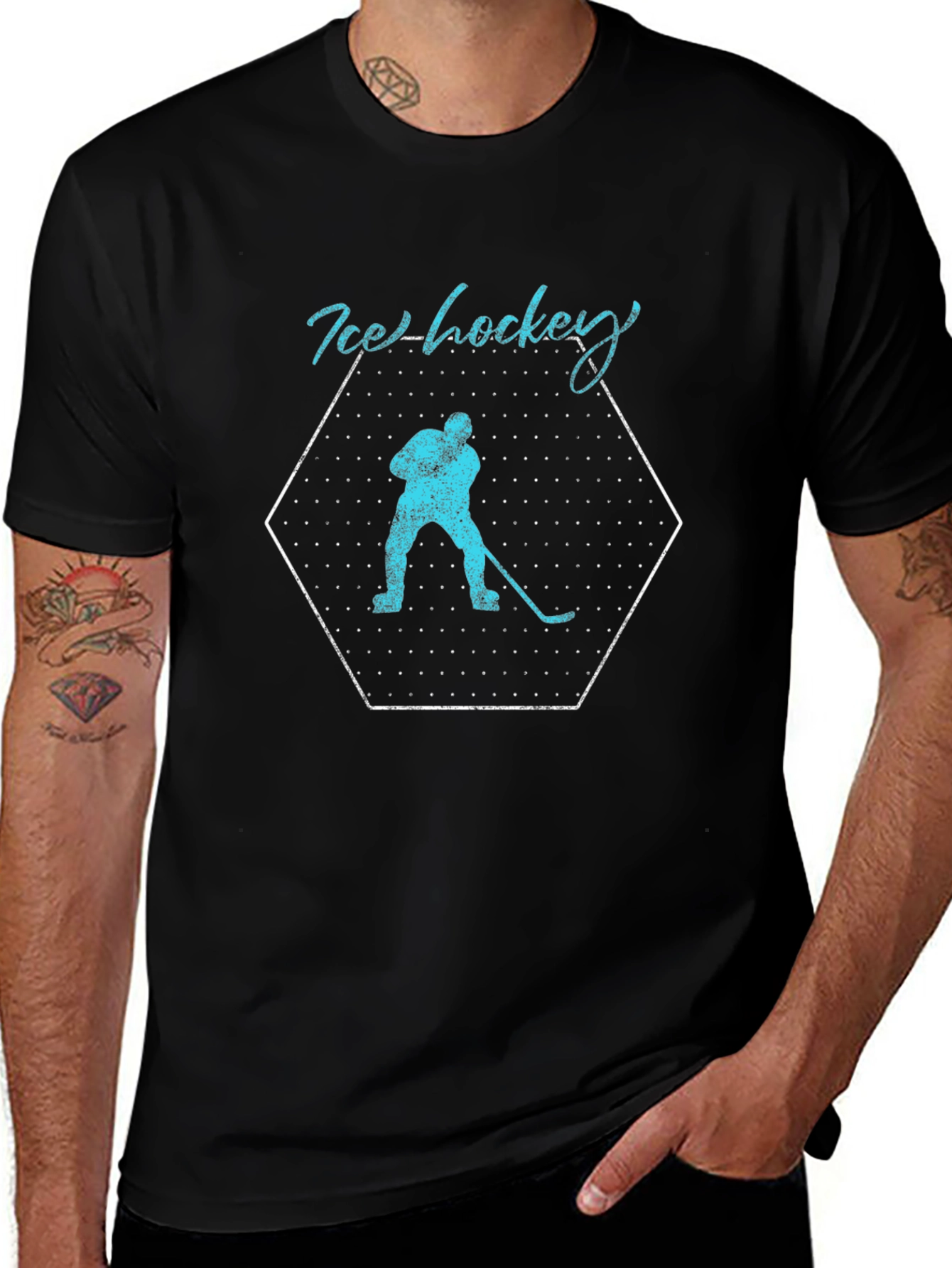 Ice Hockey Graphic Tee - Black
