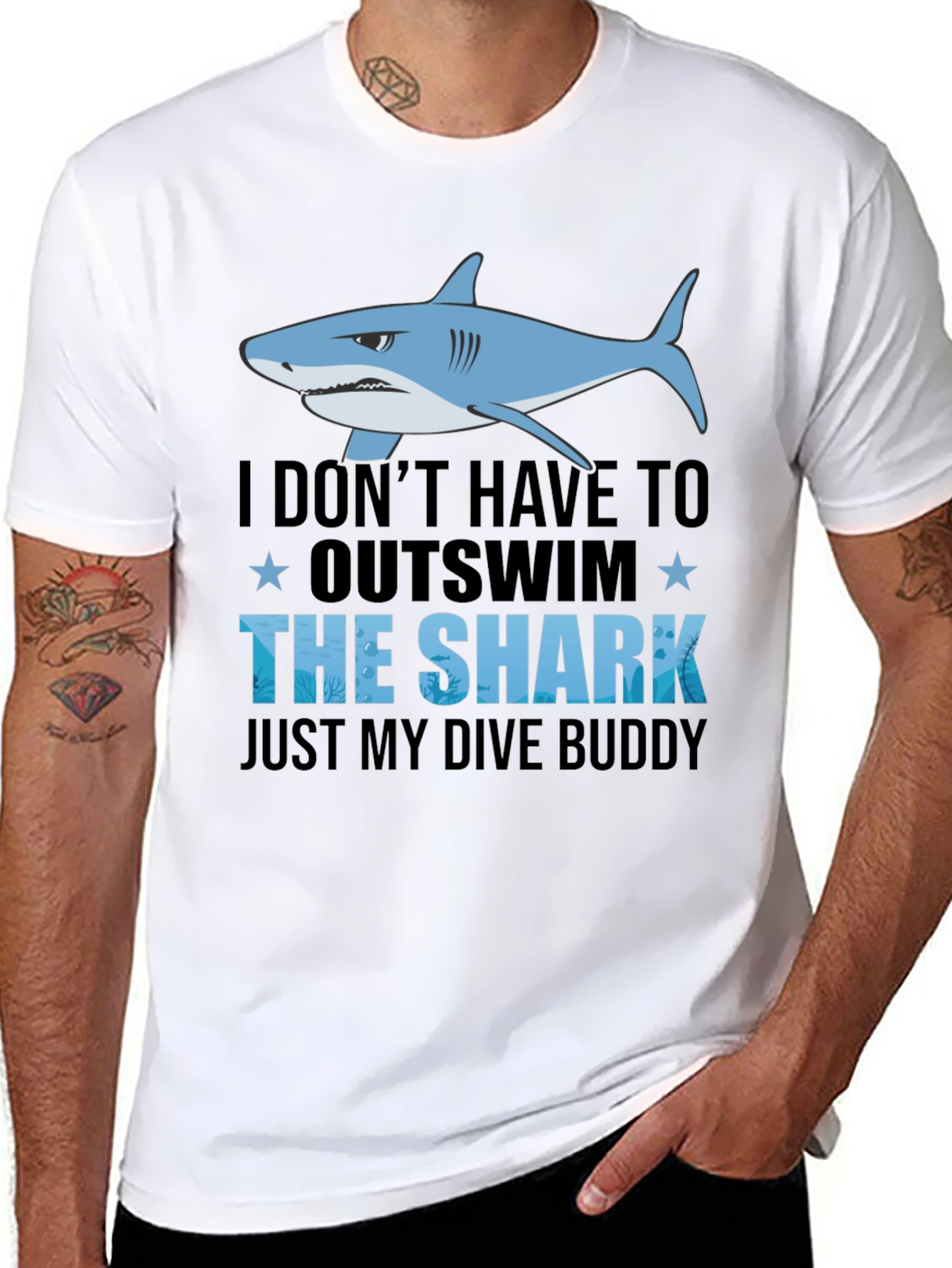 Outswim the Shark Dive Buddy T-Shirt