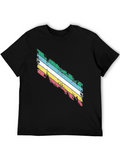 Retro Stripe Black T-Shirt - Casual Style
