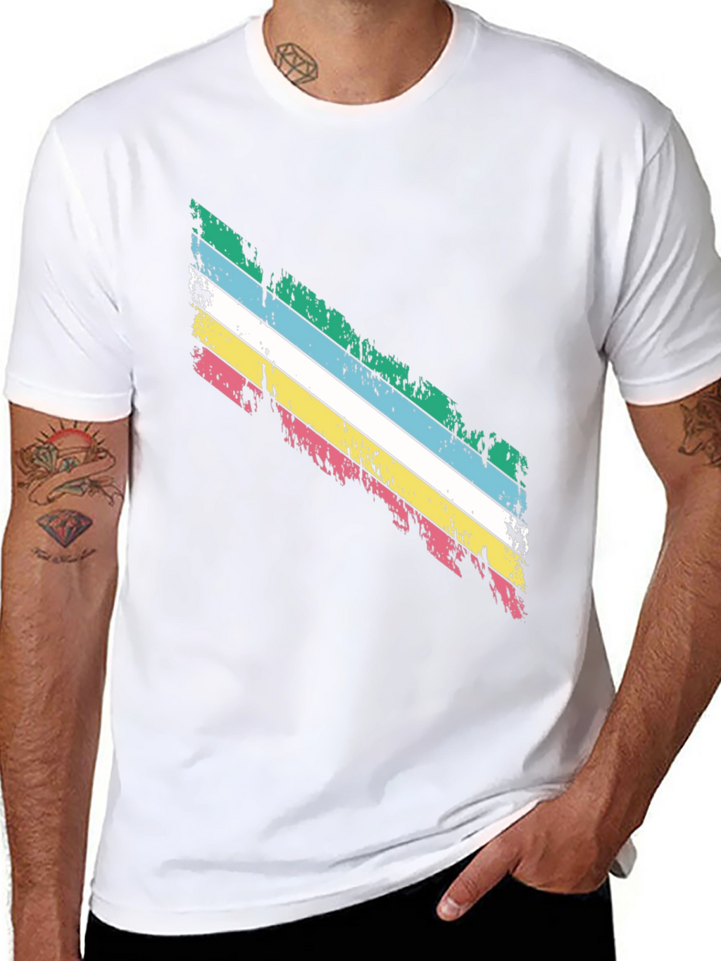 Retro Stripe Black T-Shirt - Casual Style