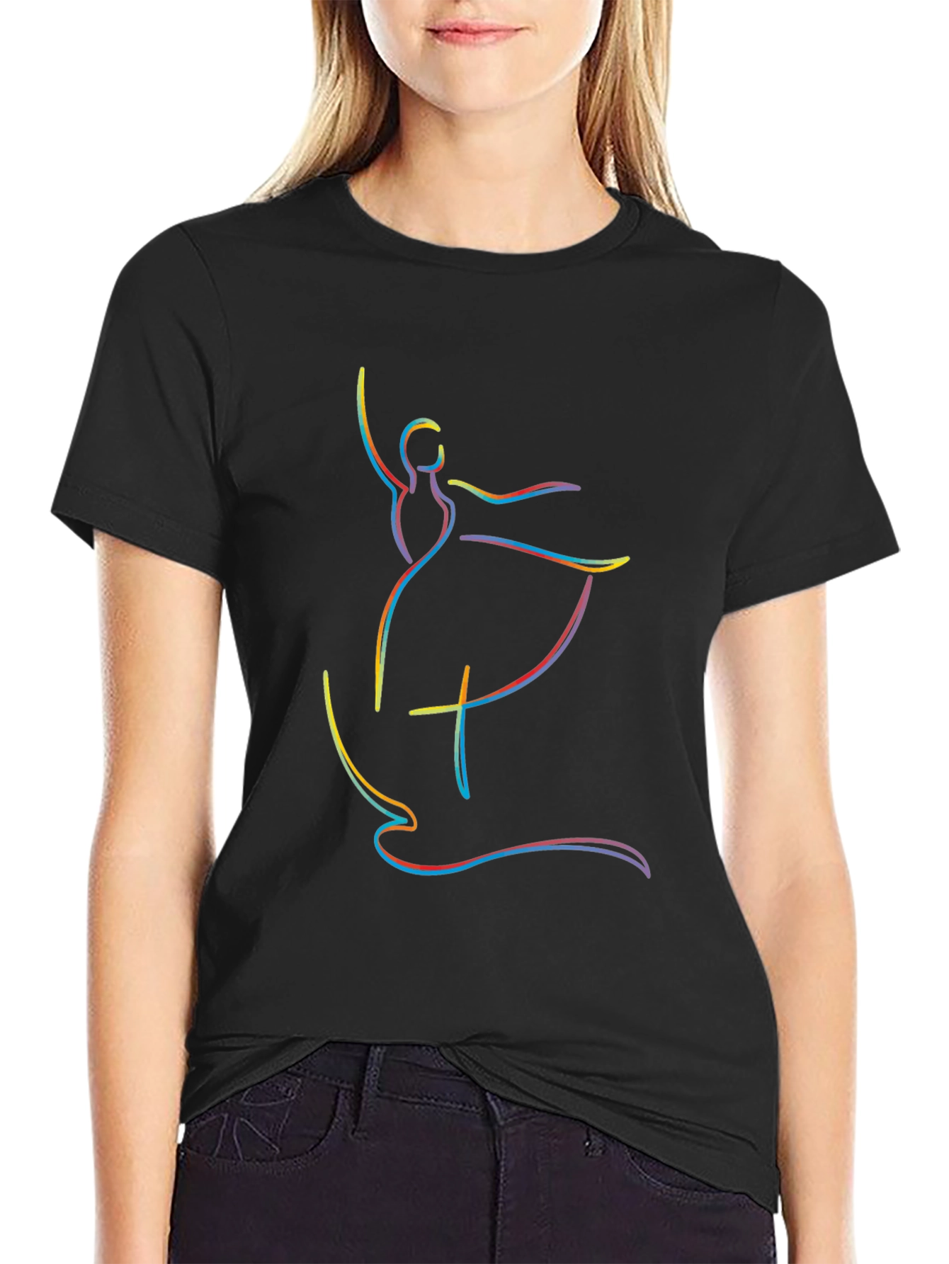 Colorful Ballerina Graphic T-Shirt