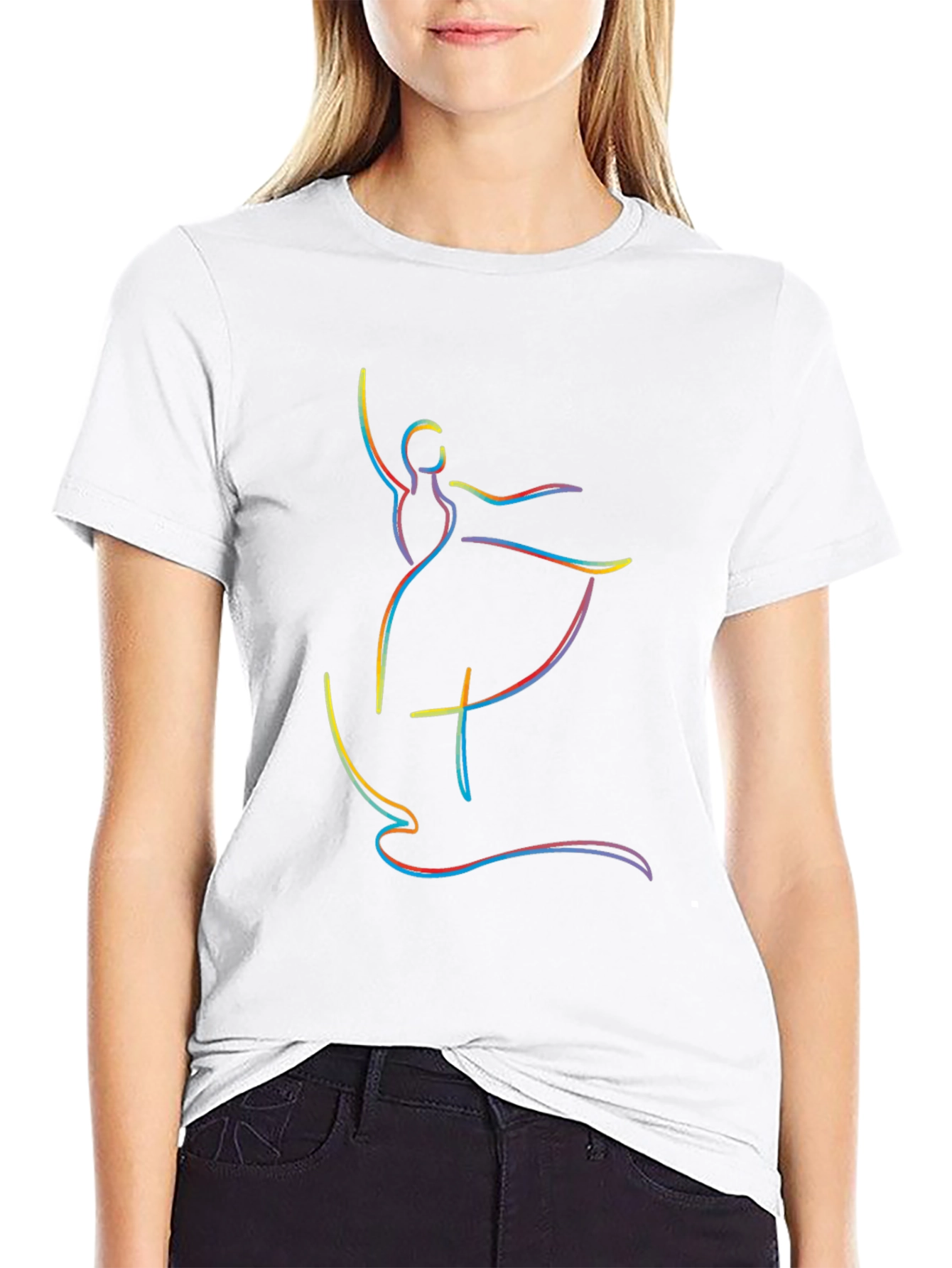 Colorful Ballerina Graphic T-Shirt