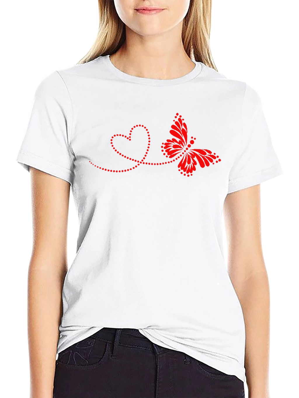 Heart & Butterfly Graphic Tee - Mens Black T-Shirt