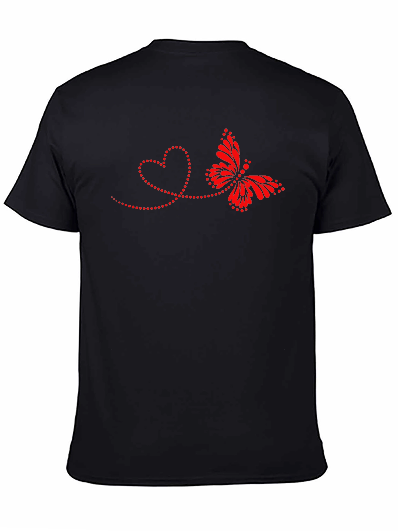 Heart & Butterfly Graphic Tee - Mens Black T-Shirt