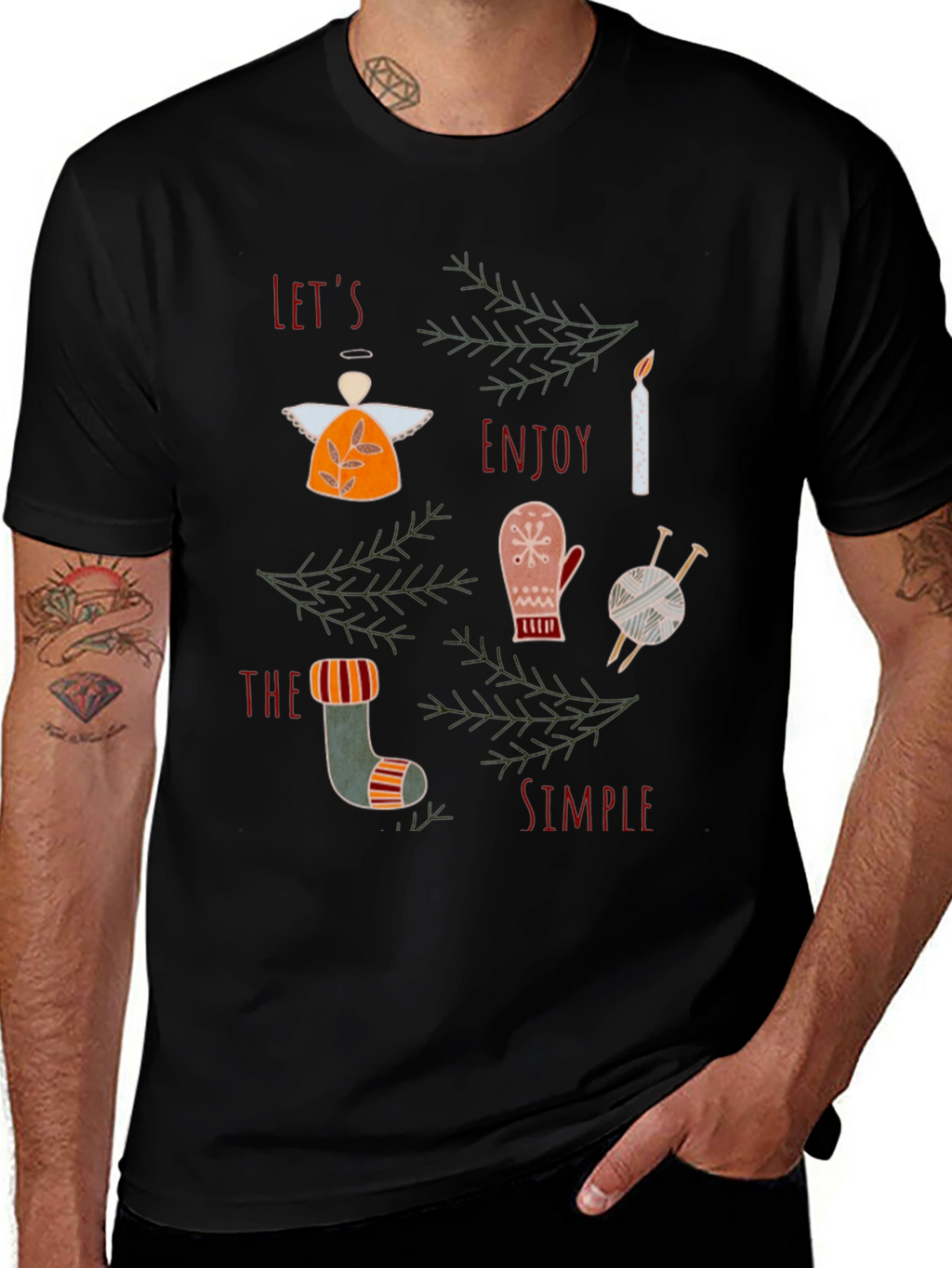 Festive Graphic Tee: Lets Enjoy the Simple Things
