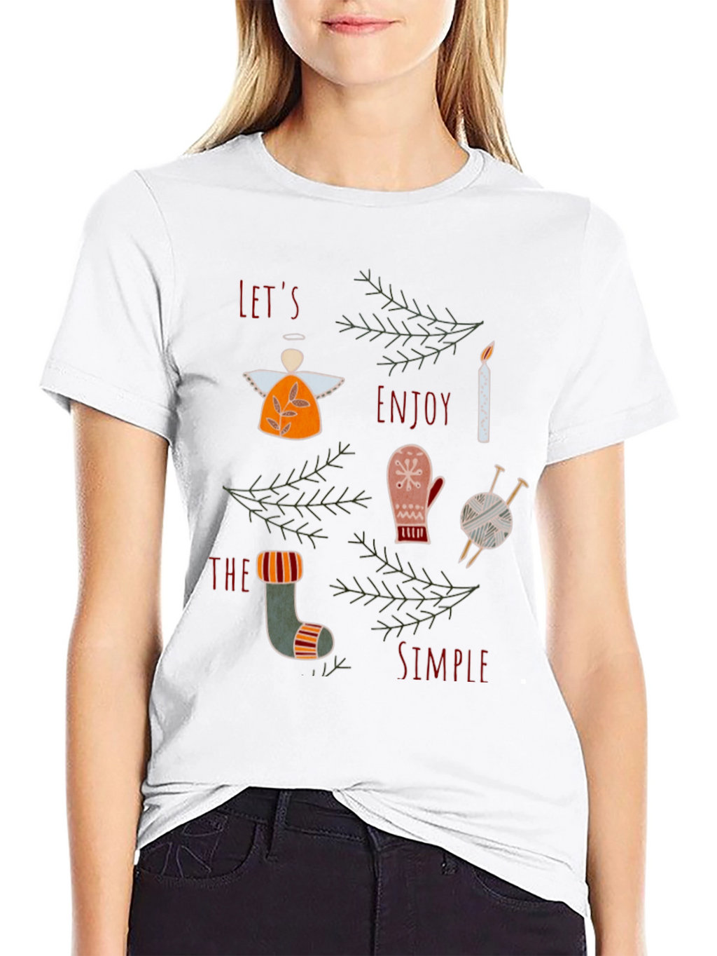 Festive Graphic Tee: Lets Enjoy the Simple Things