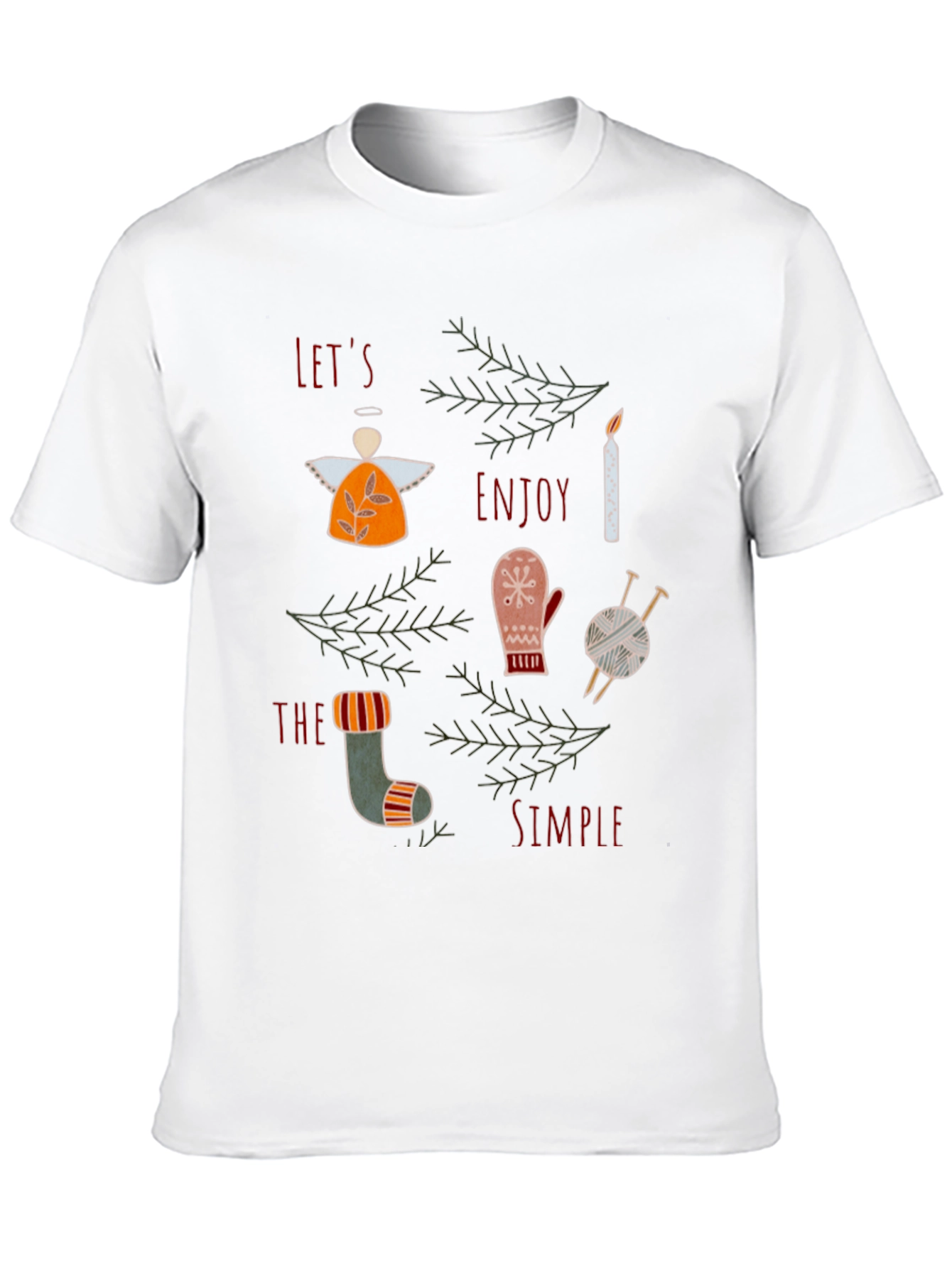 Festive Graphic Tee: Lets Enjoy the Simple Things