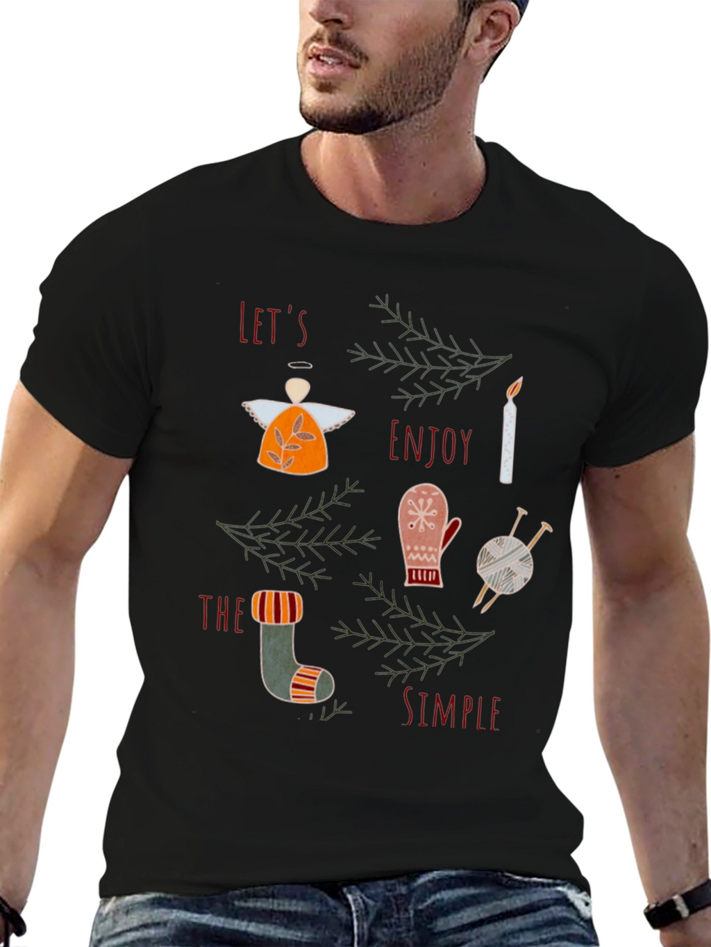 Festive Graphic Tee: Lets Enjoy the Simple Things