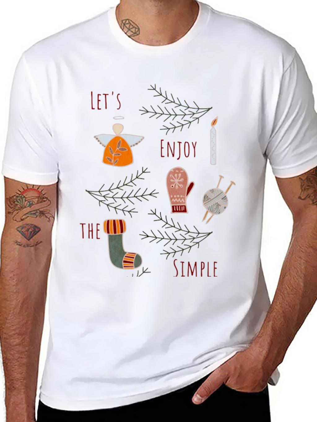 Festive Graphic Tee: Lets Enjoy the Simple Things