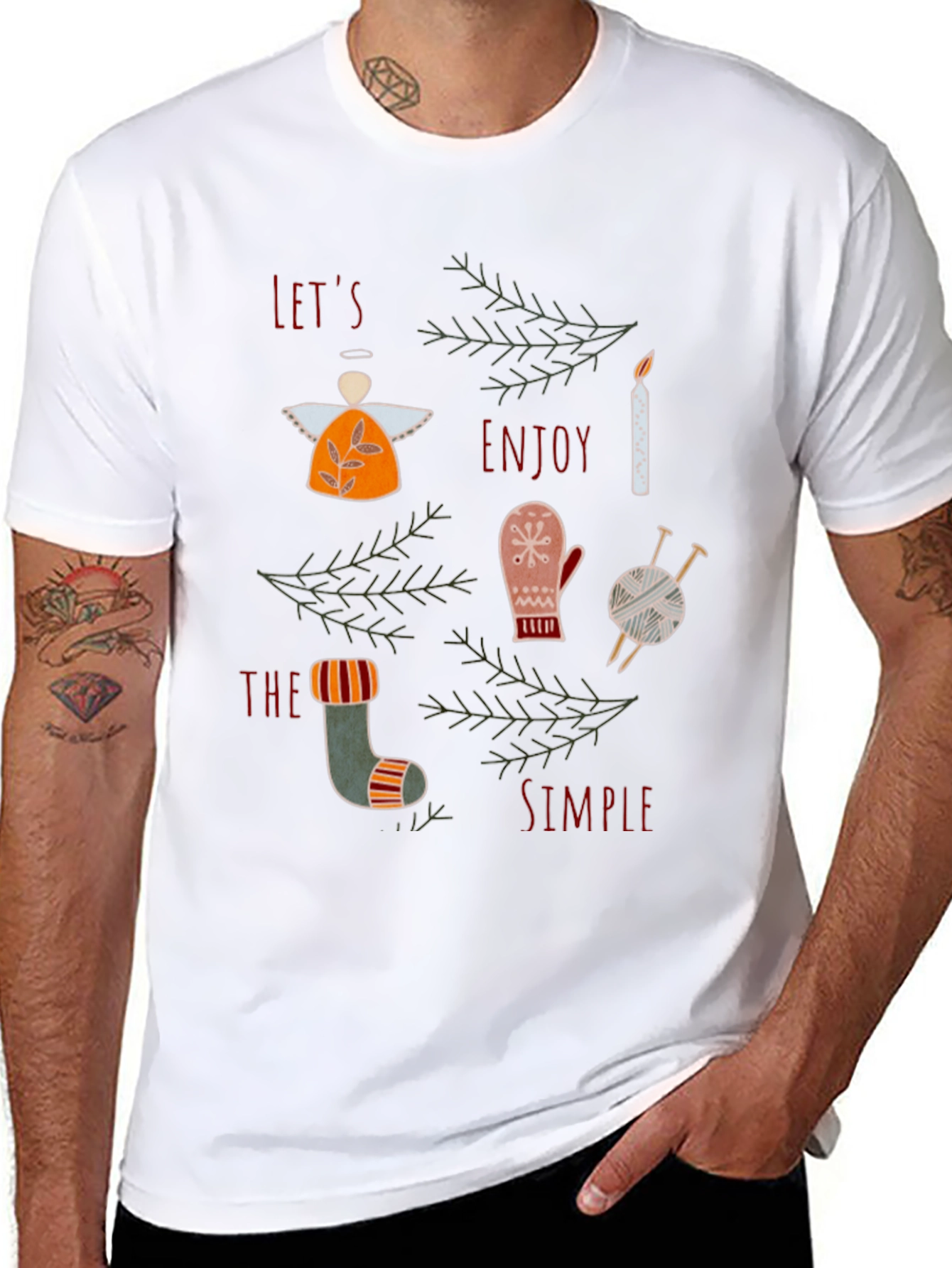 Festive Graphic Tee: Lets Enjoy the Simple Things