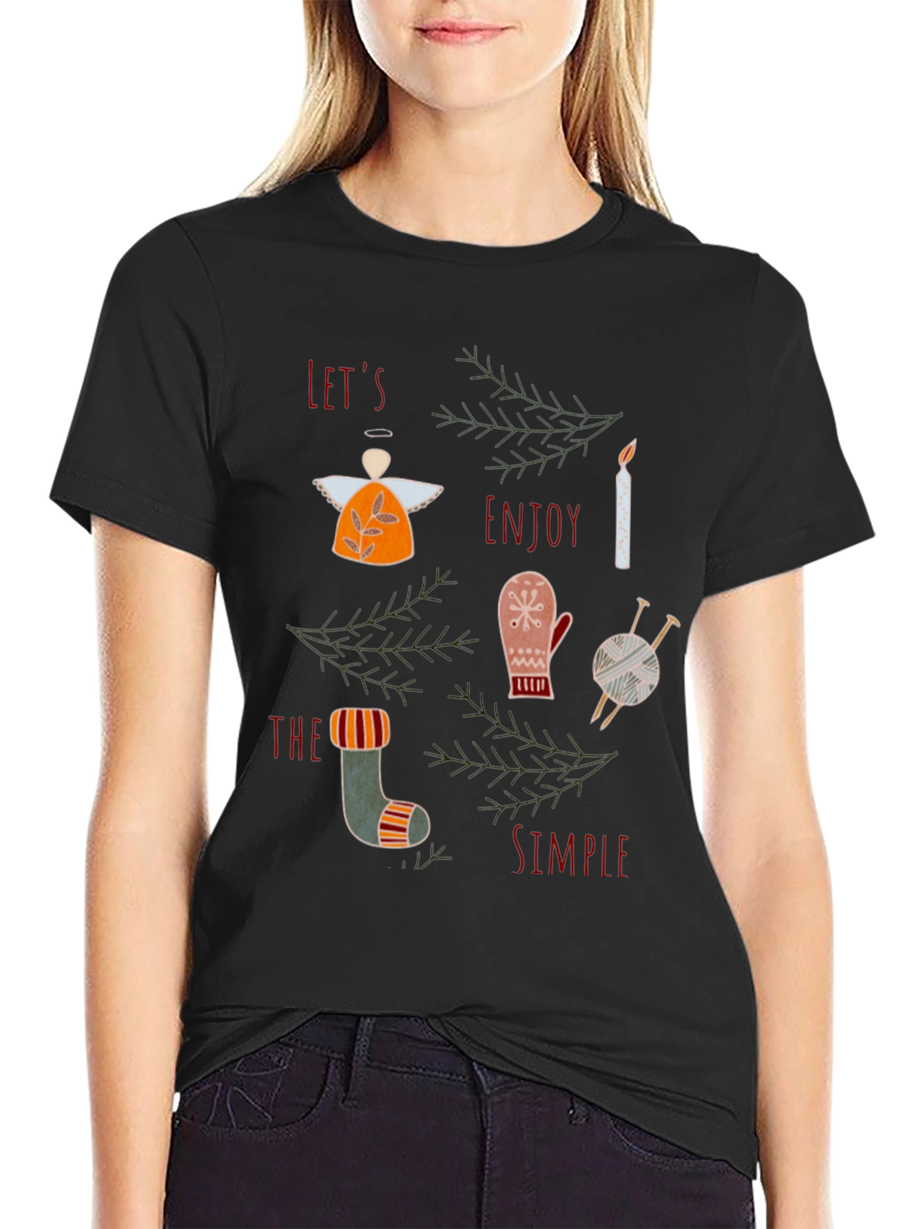 Festive Graphic Tee: Lets Enjoy the Simple Things