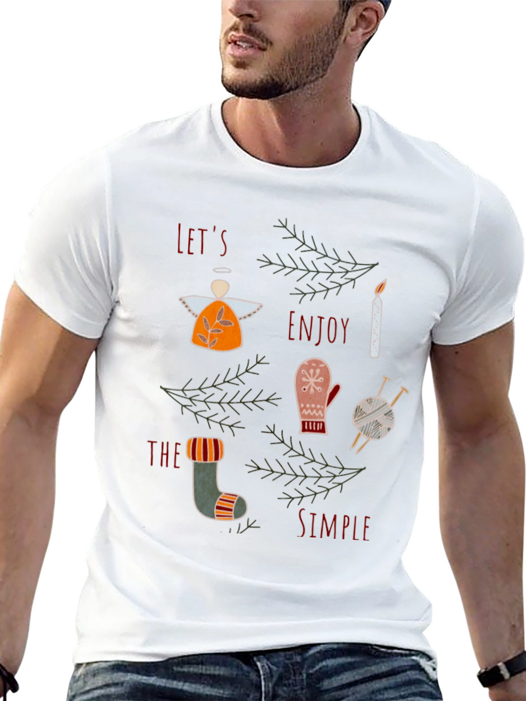 Festive Graphic Tee: Lets Enjoy the Simple Things