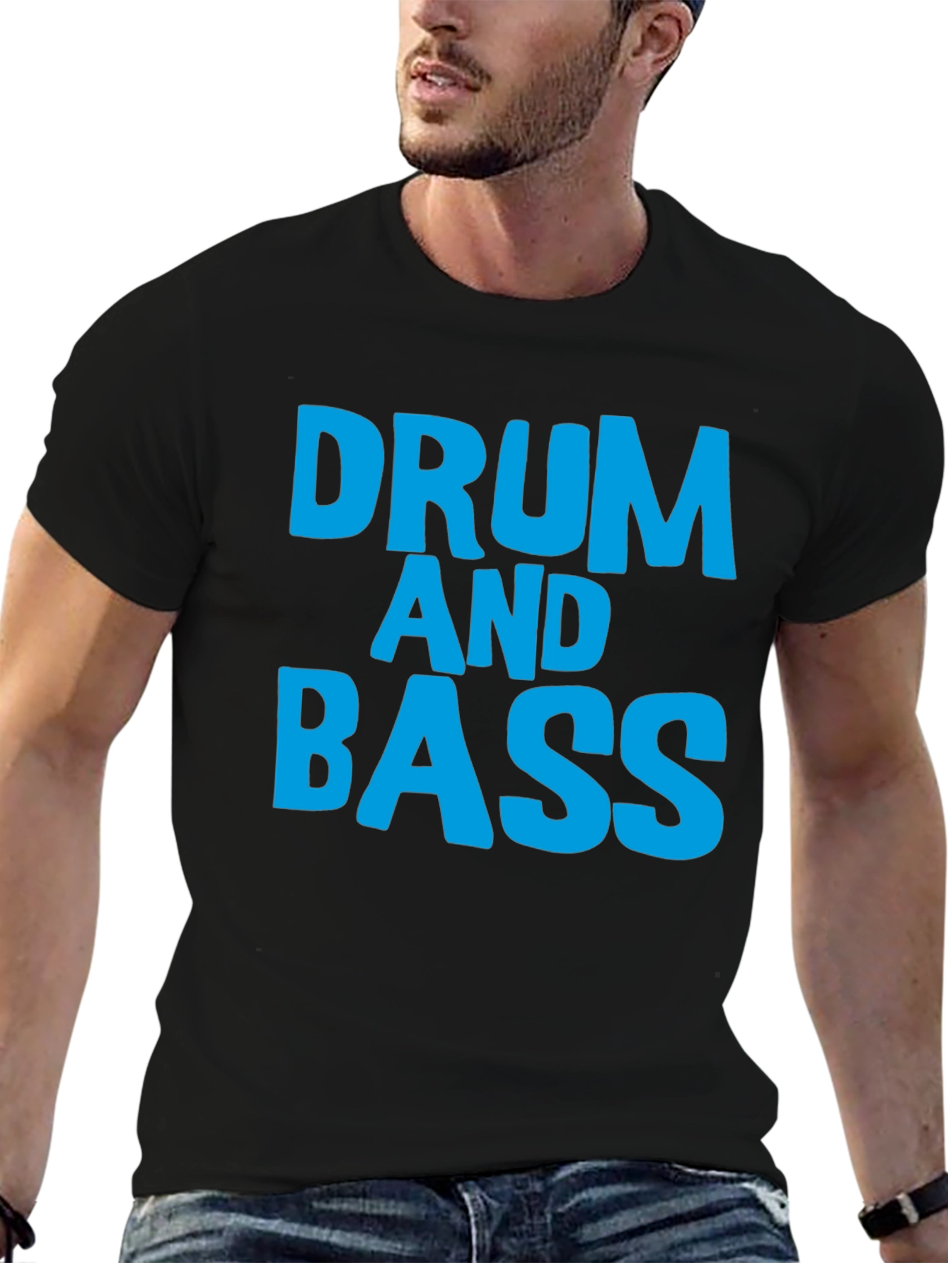 Drum and Bass T-Shirt Black Cotton Music Tee