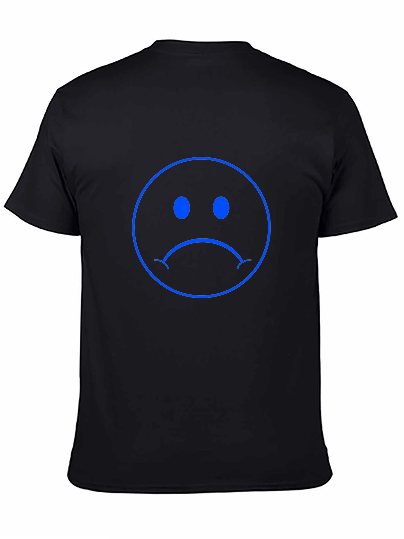 Sad Face Graphic Tee - Black Cotton Comfort