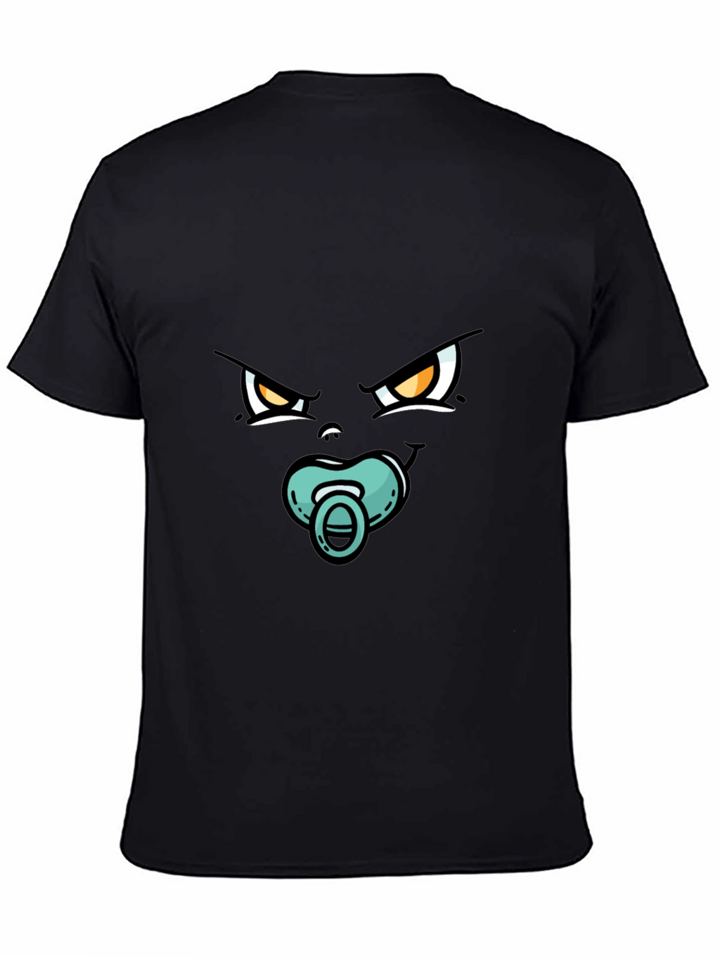 Funny Angry Baby Face Black T-Shirt
