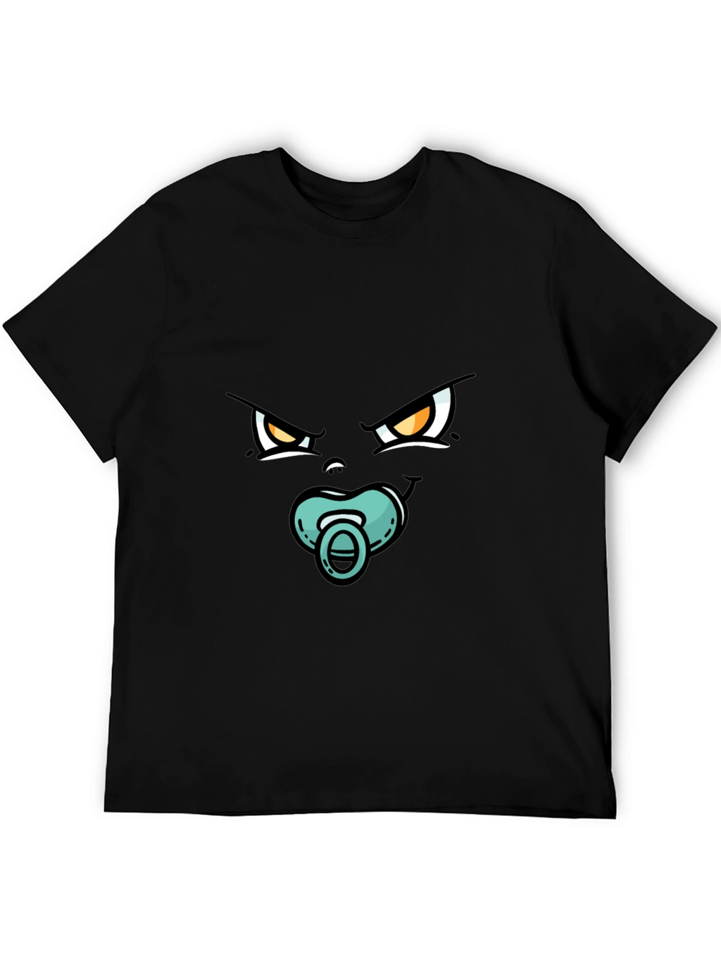 Funny Angry Baby Face Black T-Shirt
