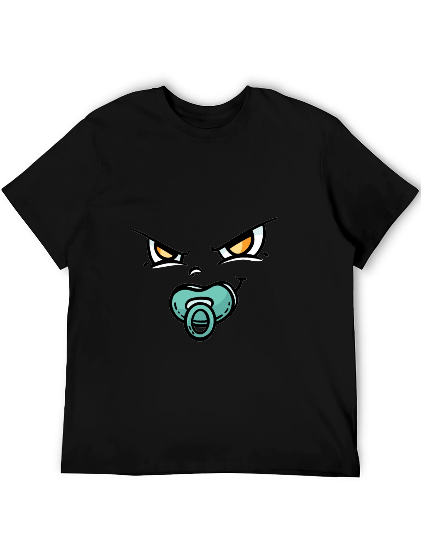 Funny Angry Baby Face Black T-Shirt